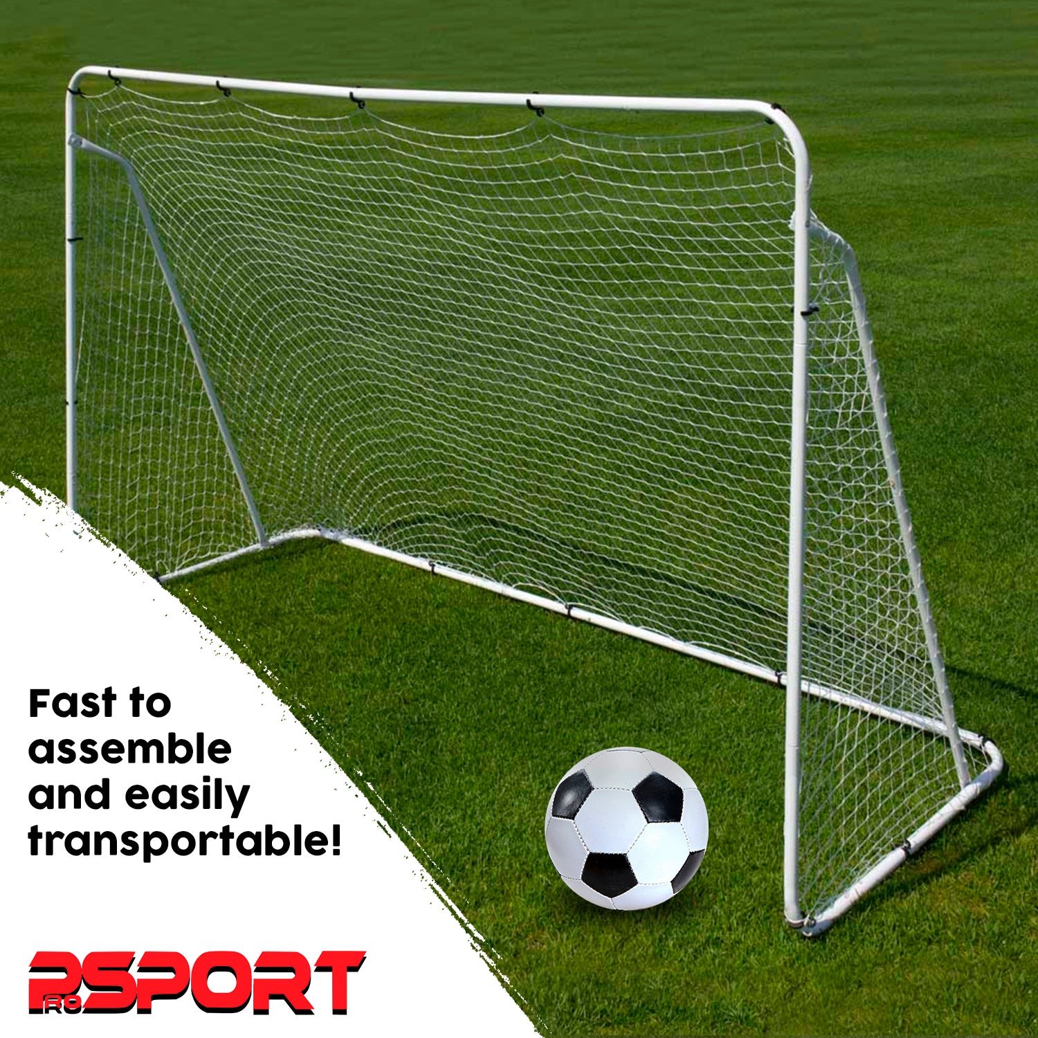 Prosport 2x Football Goal Real 240 x 150 cm