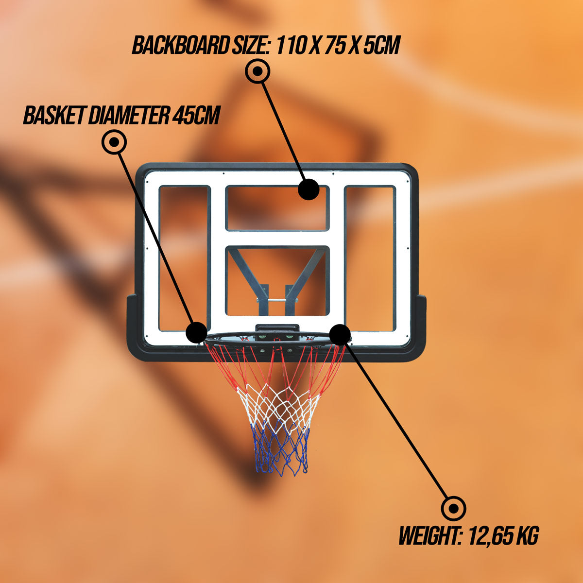Prosport Basketball Net and Backboard