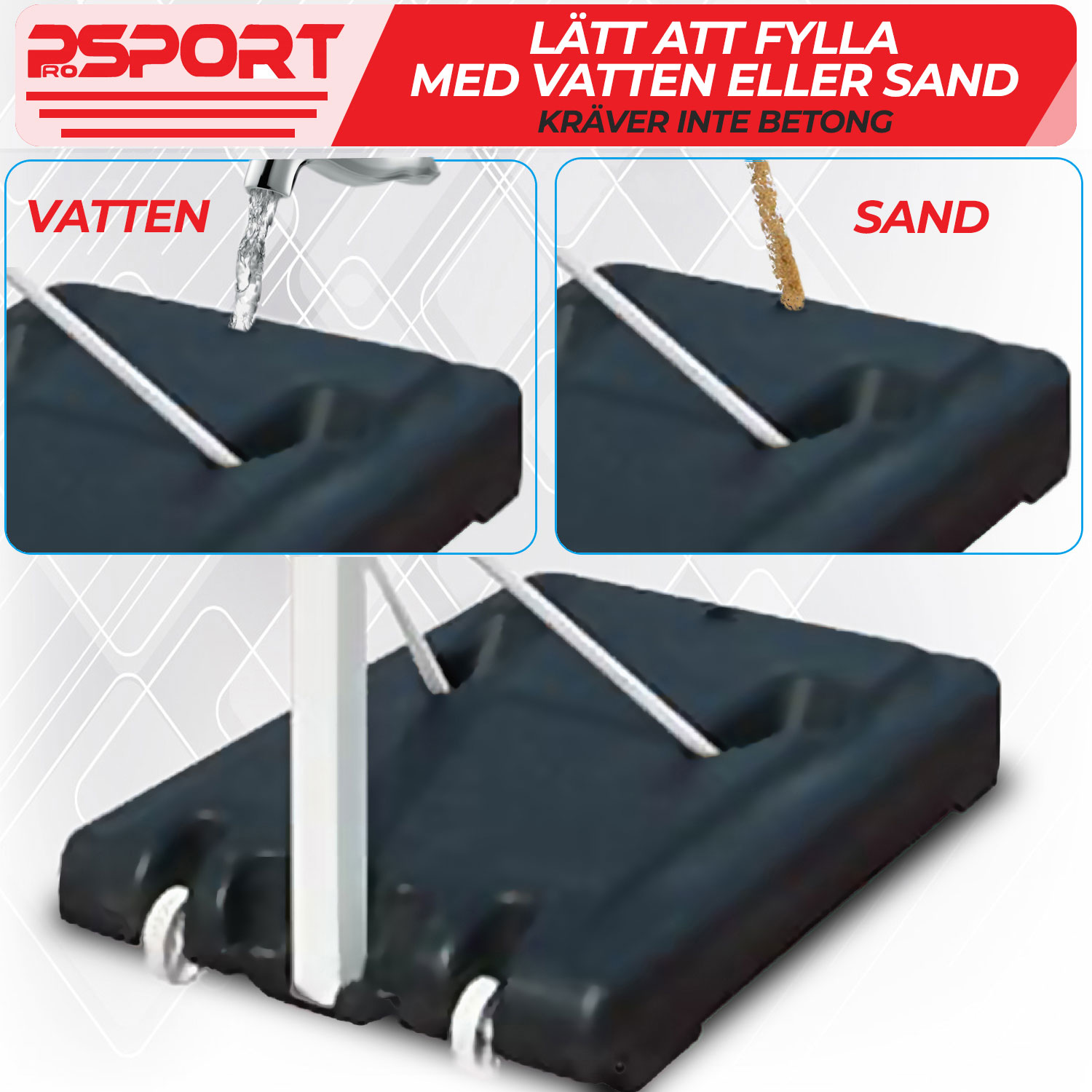 ProSport ungdoms basketkorg 2,1-2,6m