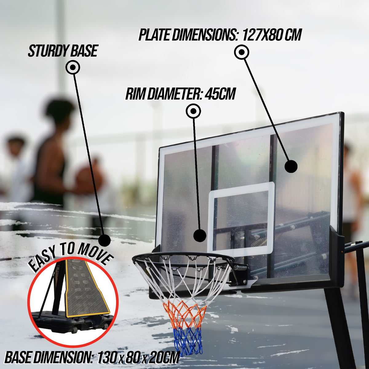 Prosport Basketball Hoop Pro 2,45-3,05m