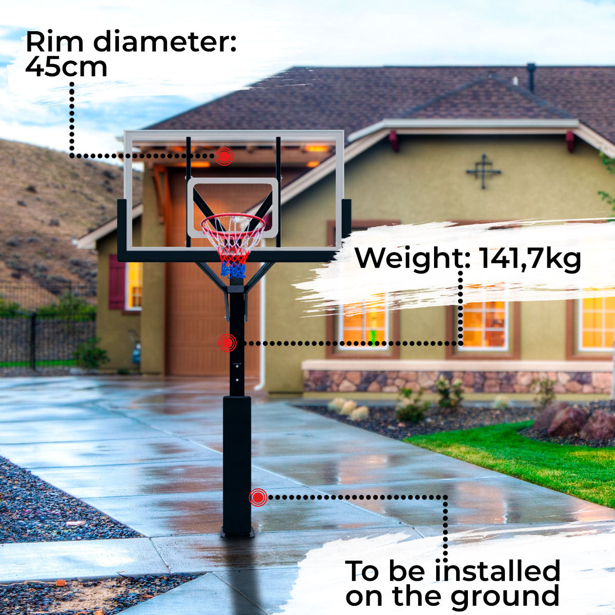 Prosport Basketball Hoop in-ground Pro 2.3 - 3.05m