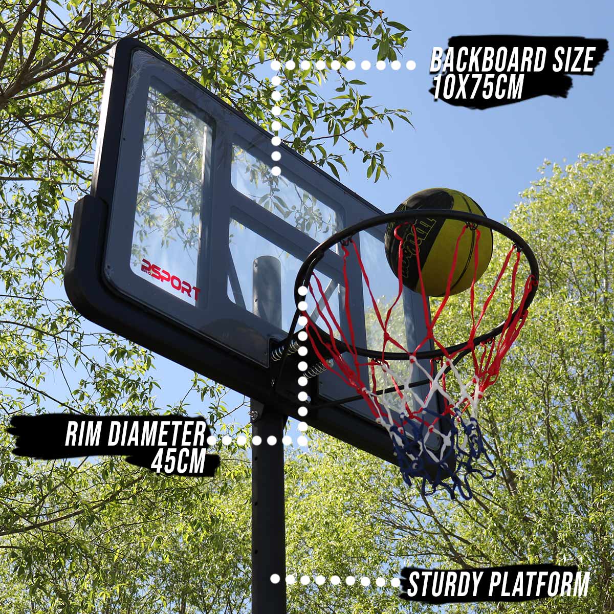 Prosport Basketball Hoop 1,5-3,05m