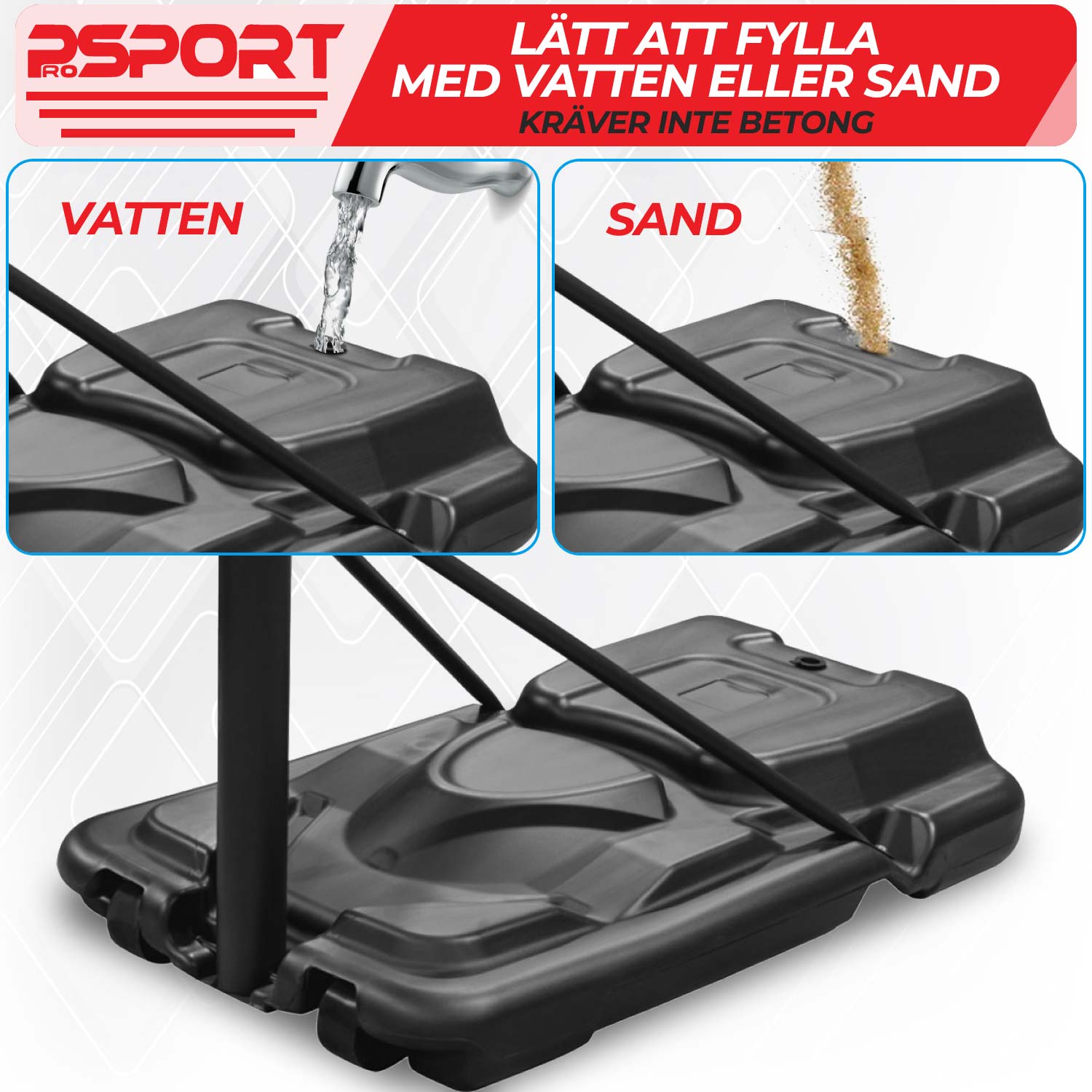 ProSport basketkorg 1,5-3,05 m