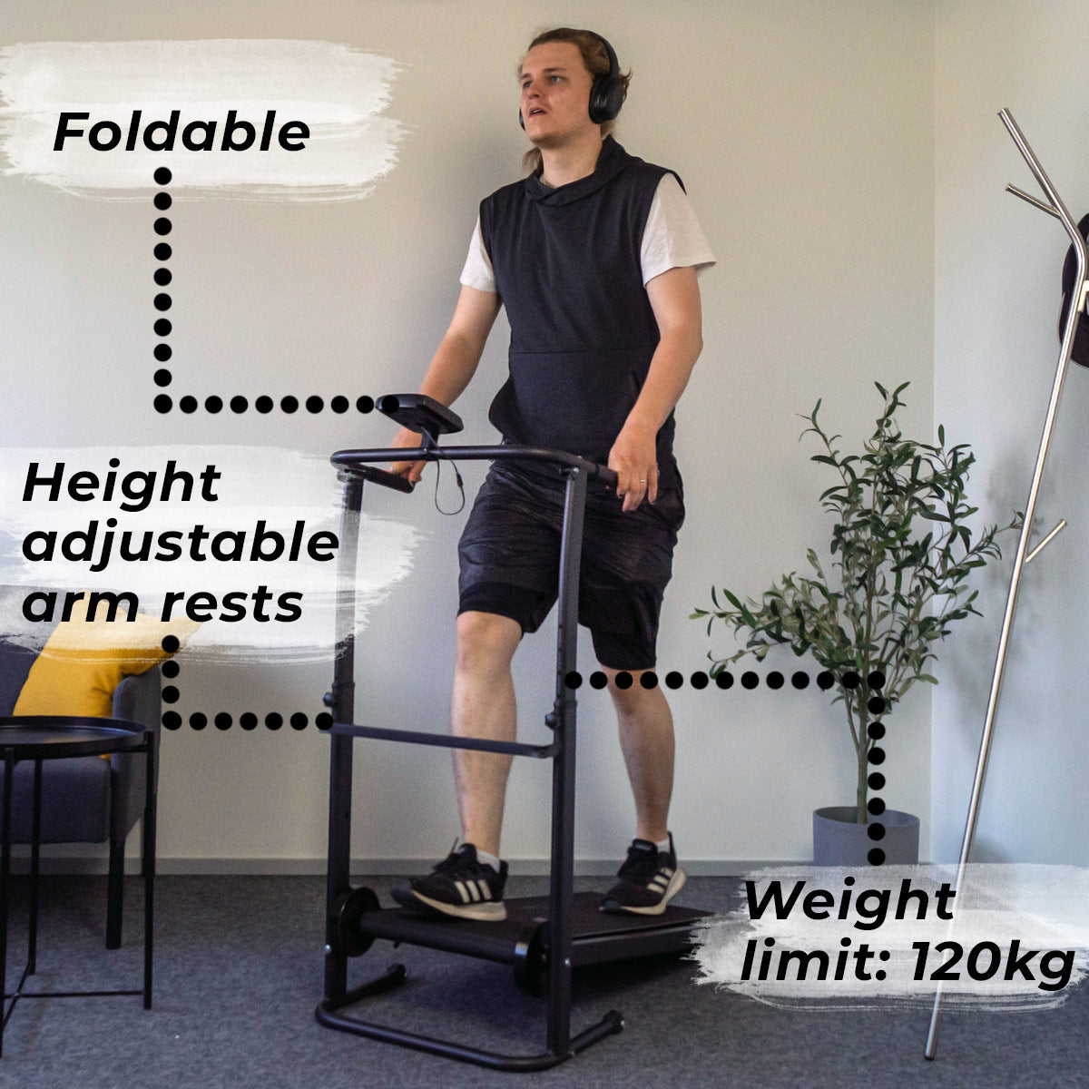 React Folding Treadmill, black