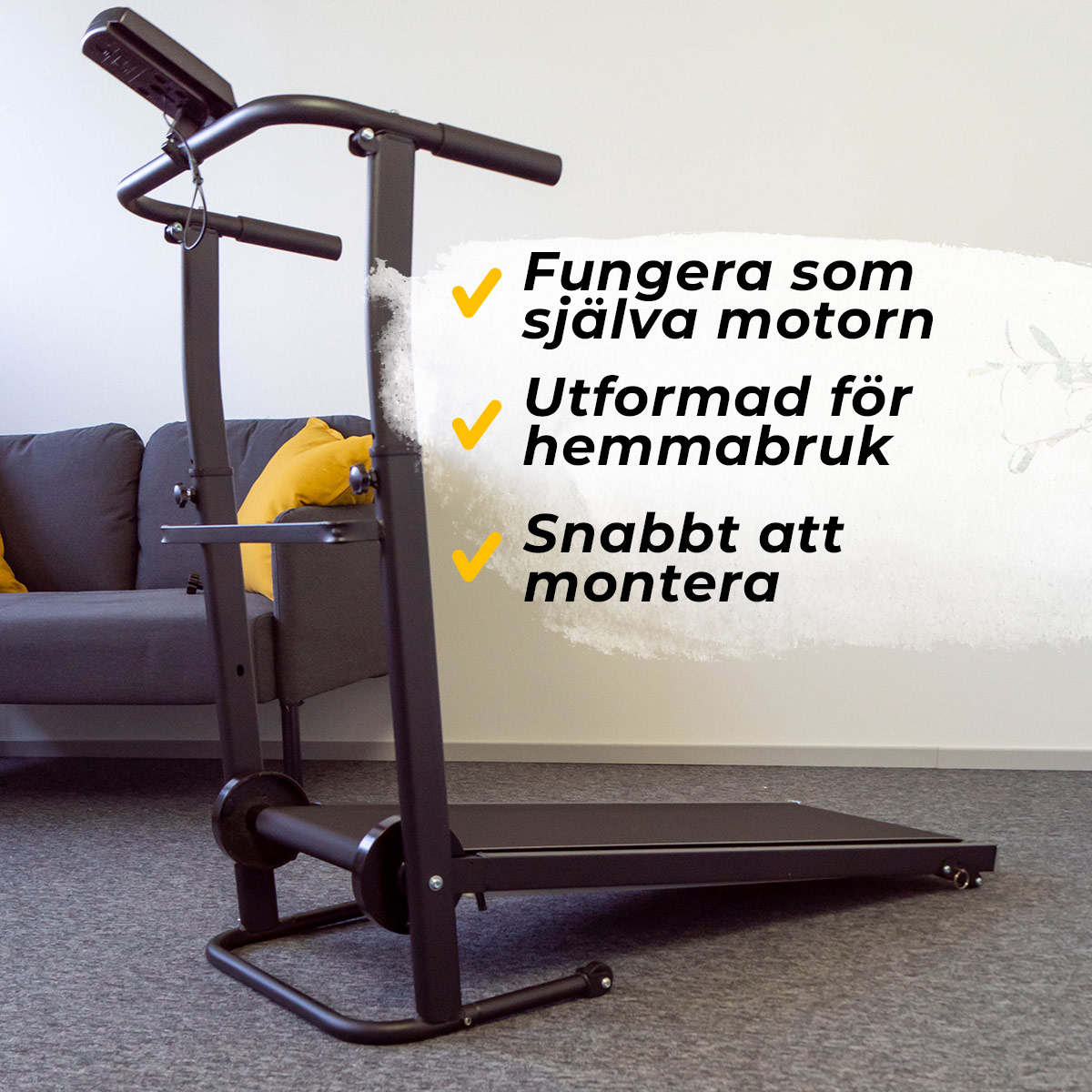 React gåband-löpband, Svart