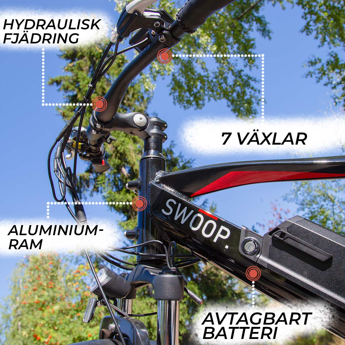 Swoop Fatbike Elcykel, 26"