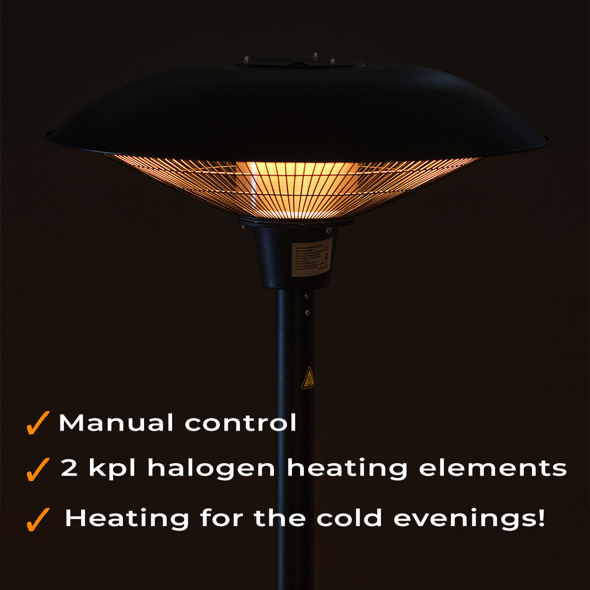 Fornorth Patio Heater Standing Heater Premium 2000W, black
