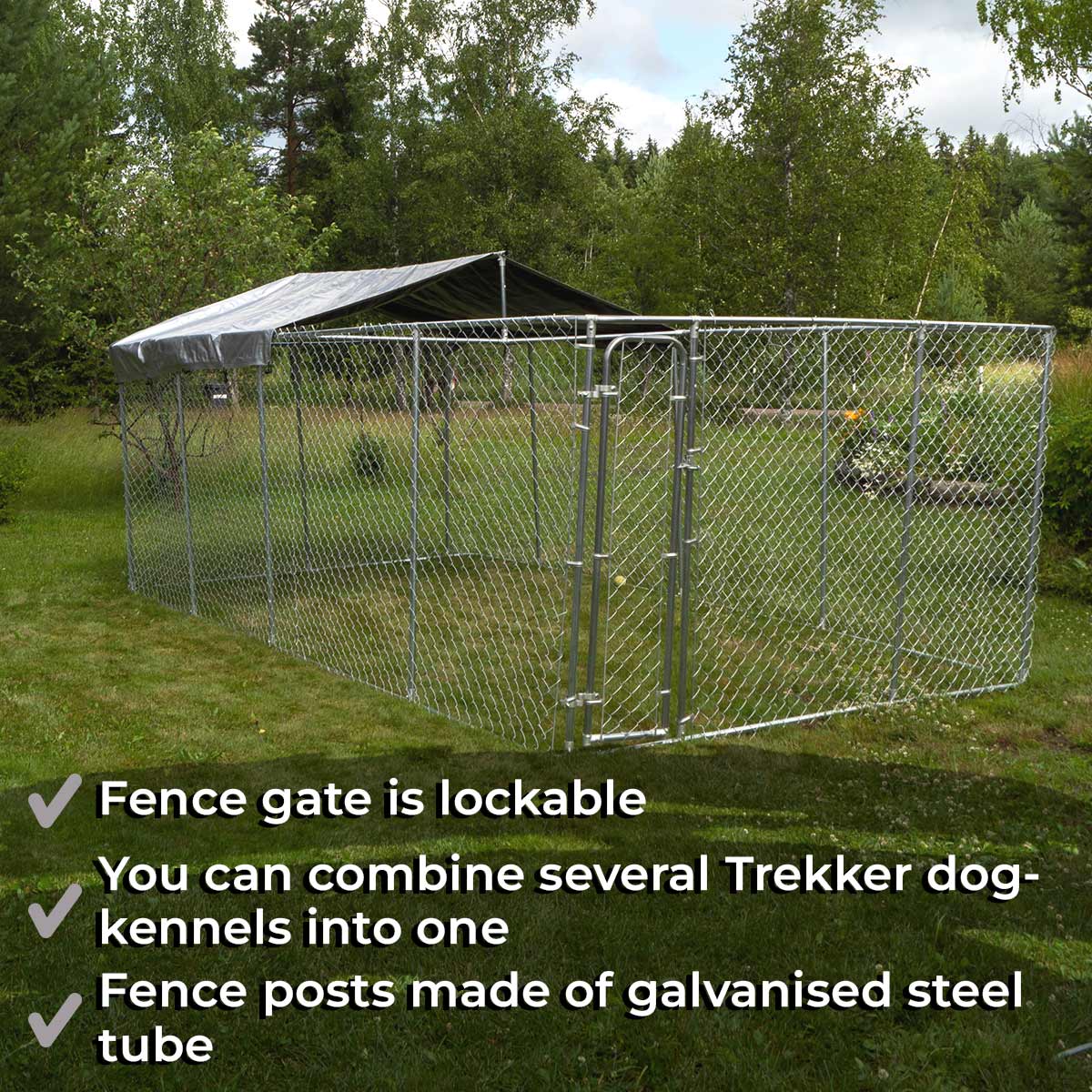 Trekker Dog Kennel with a Roof, 6 x 3m