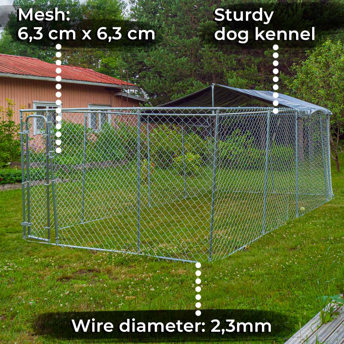 Trekker Dog Kennel with a Roof, 6 x 3m