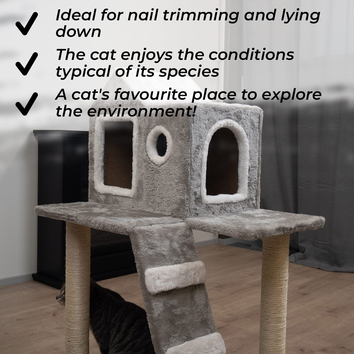 Trekker Cat Tree Cabin 90cm