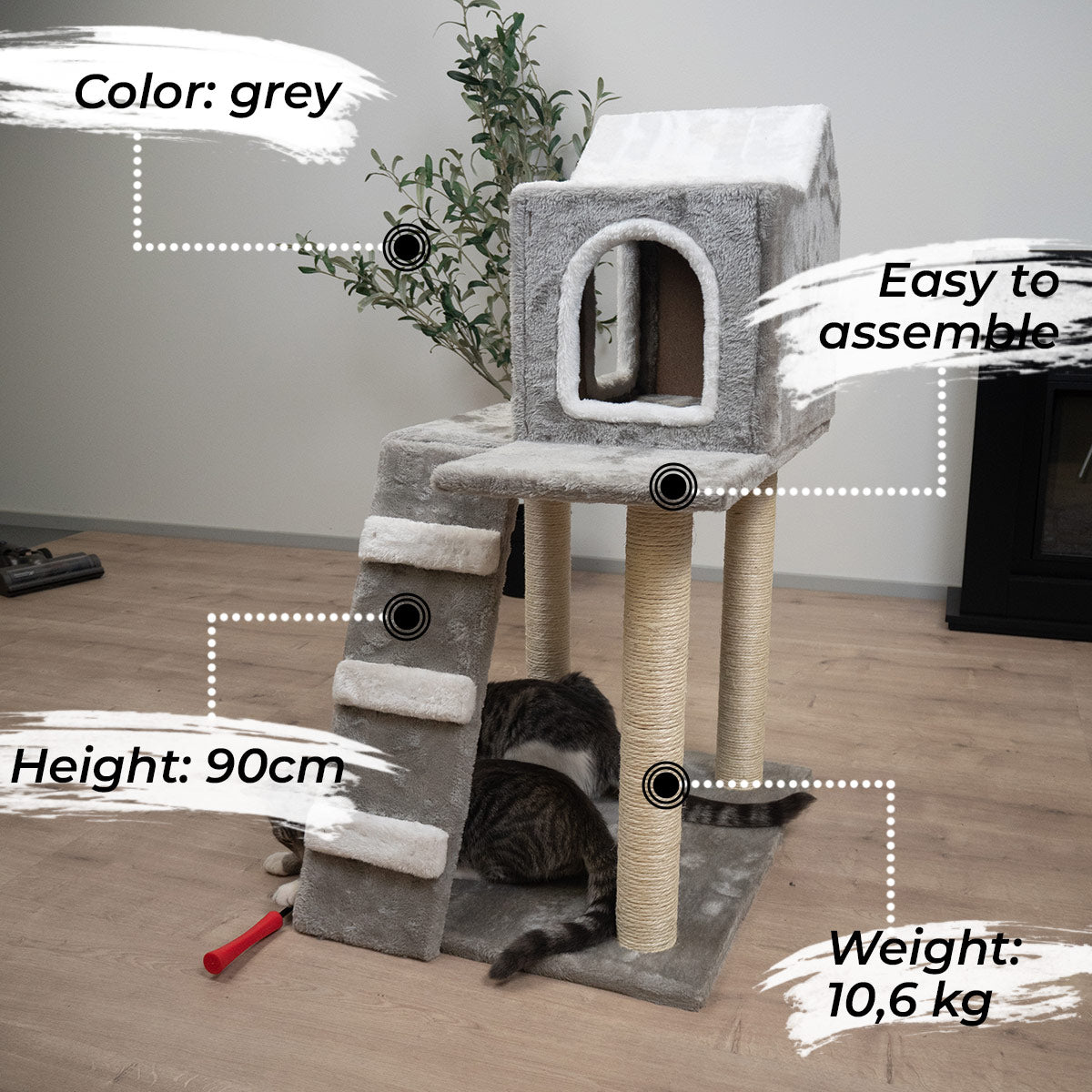 Trekker Cat Tree Cabin 90cm