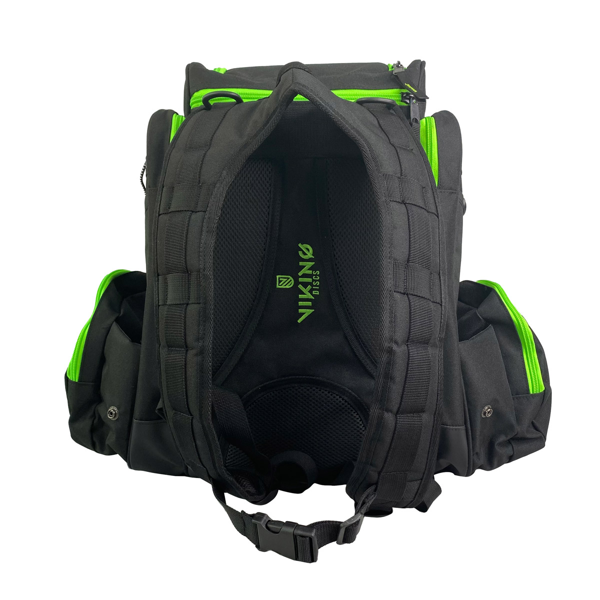 Viking Discs Rucksack Pro, Discgolf rucksack, Schwarz/Limette