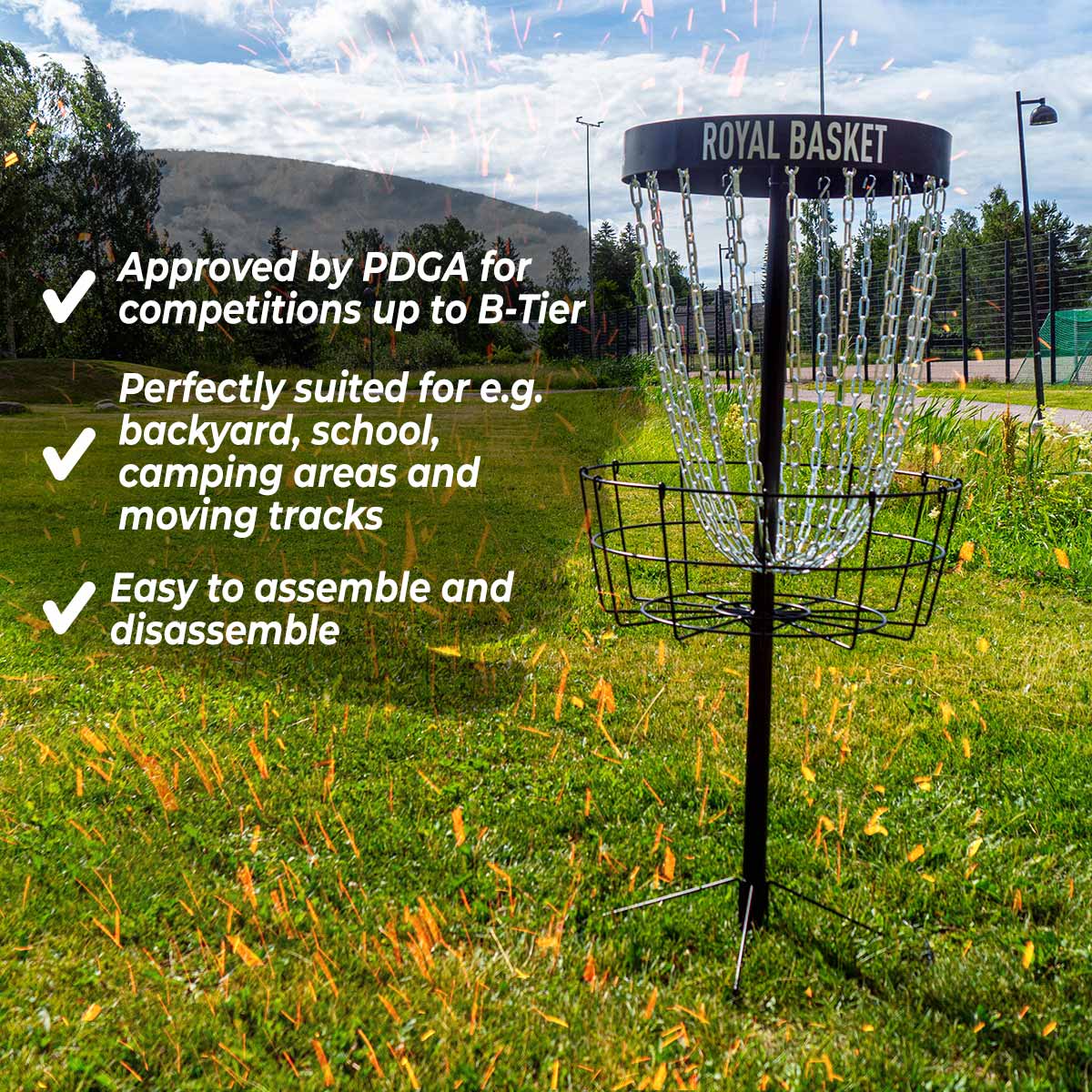 Viking Discs Royal Basket Disc Golf Basket, Black Edition