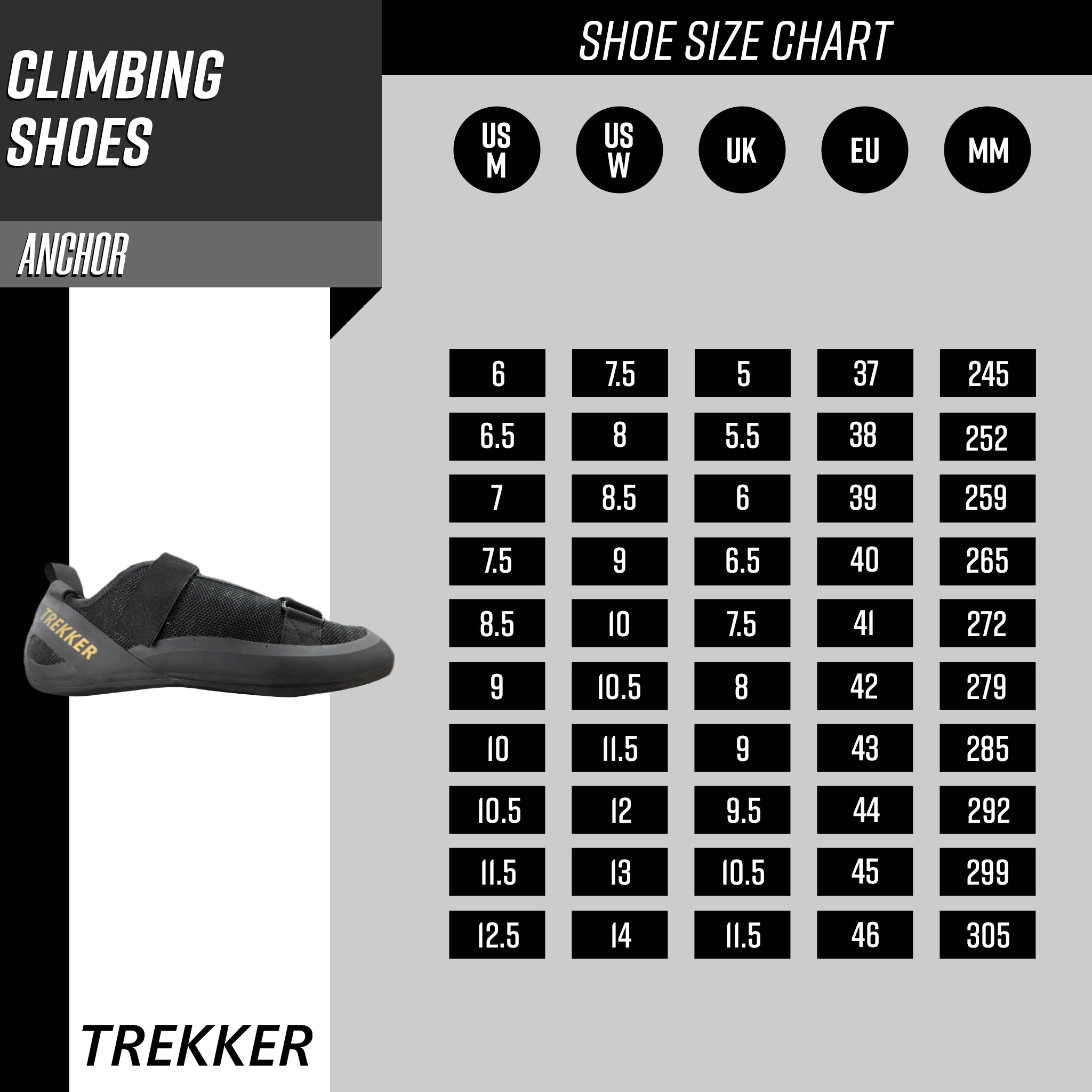 Trekker Climbing Shoes Wall Anchor