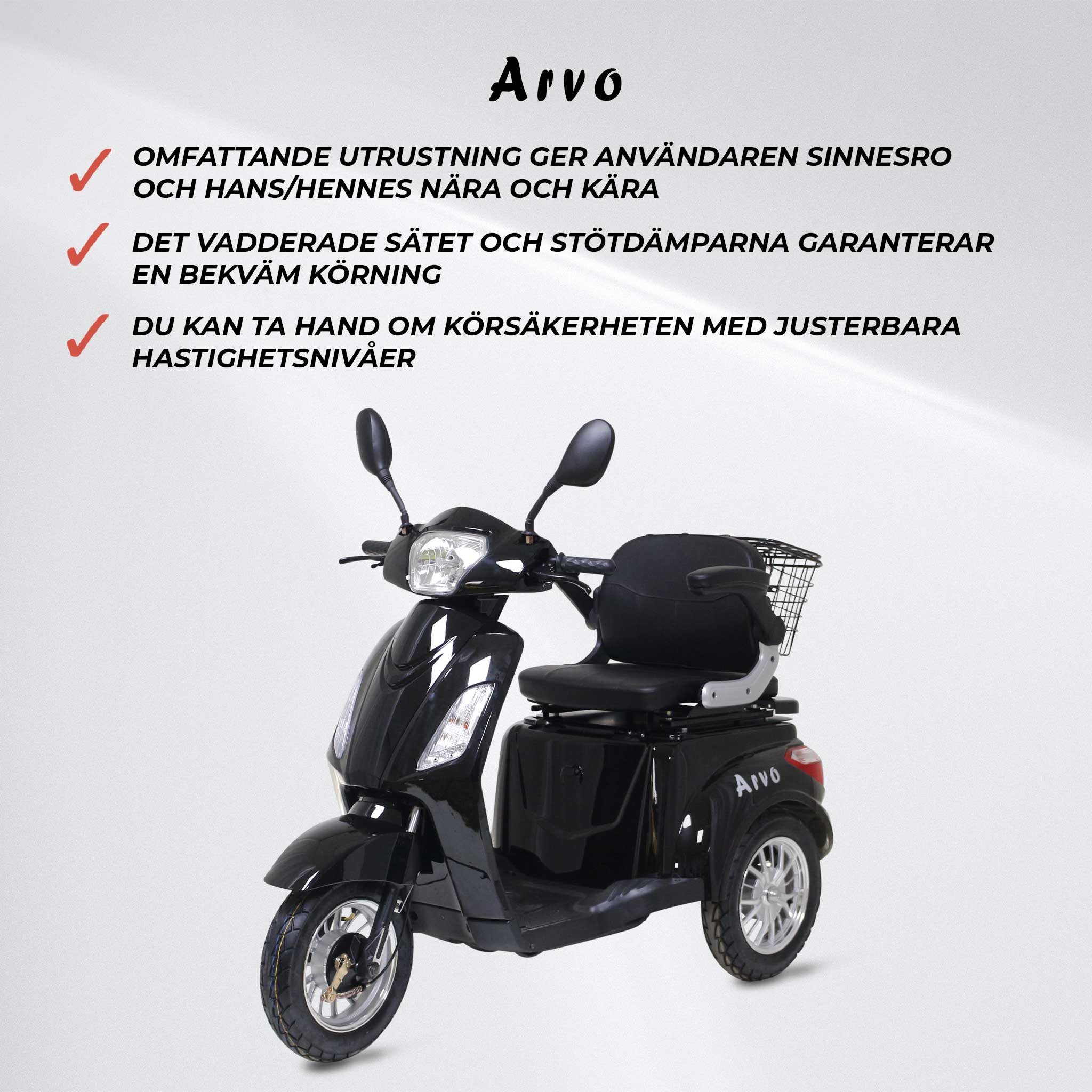 Arvo Promenadscooter P300 Svart