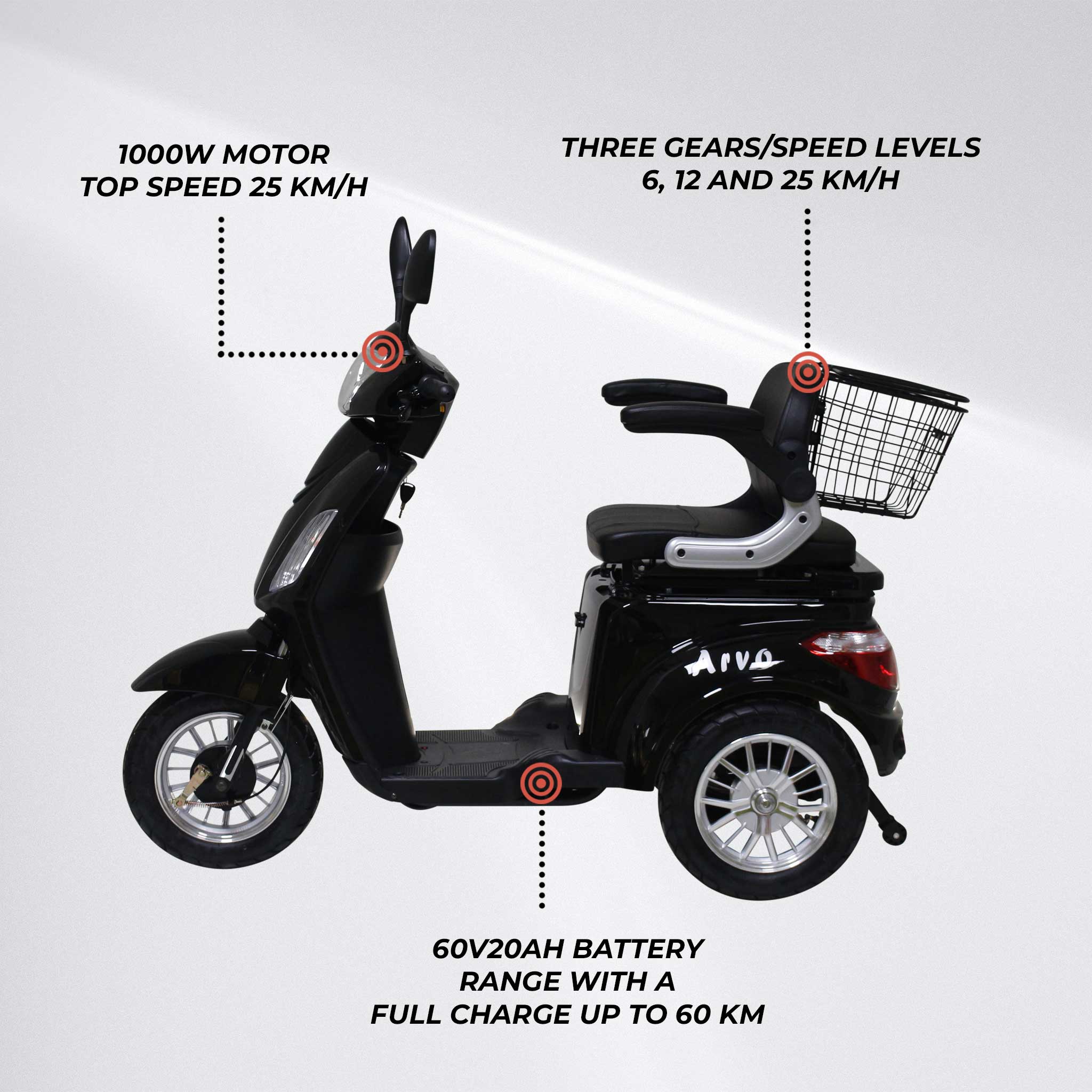Arvo Mobility Scooter P300 Black