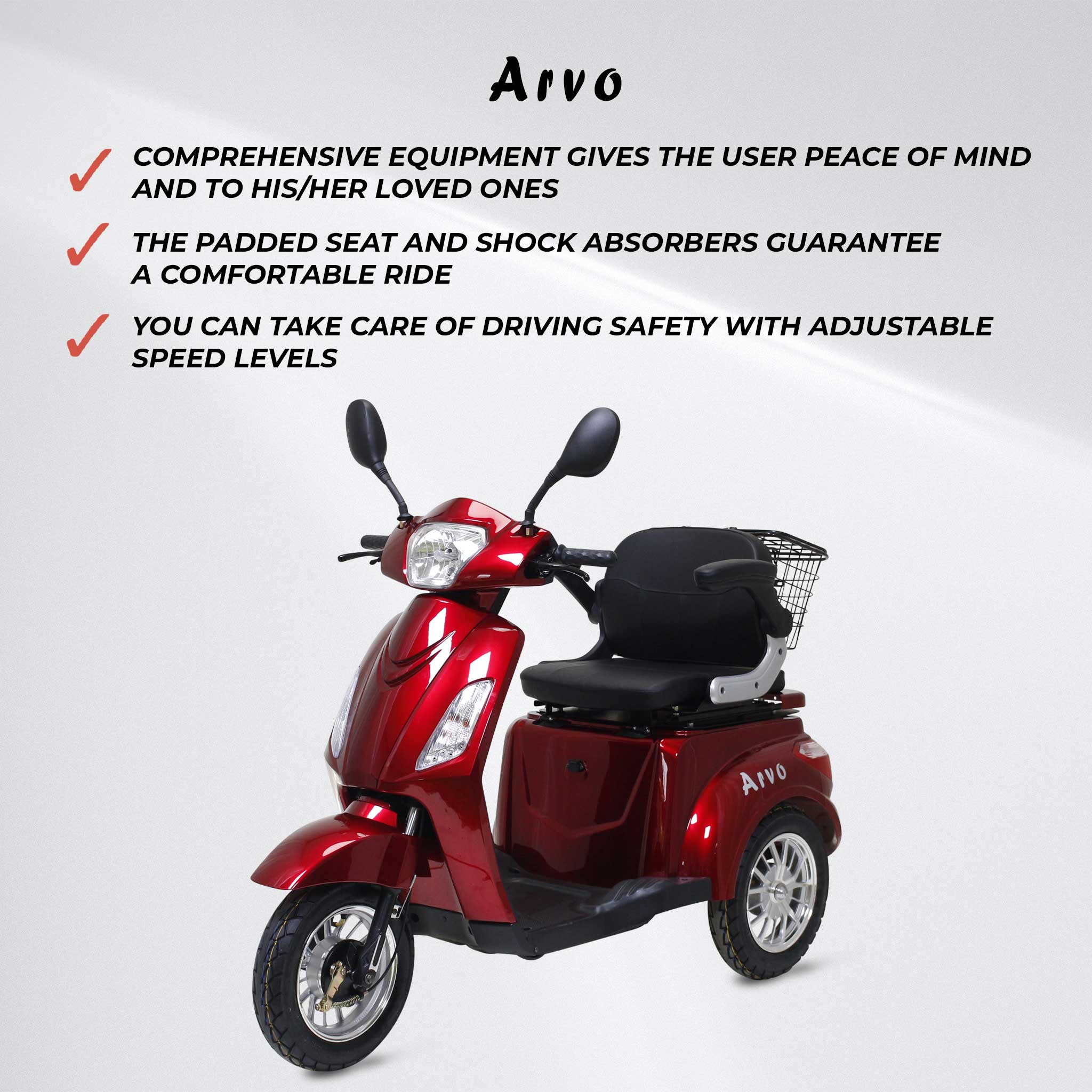 Arvo Mobility Scooter P300 Red