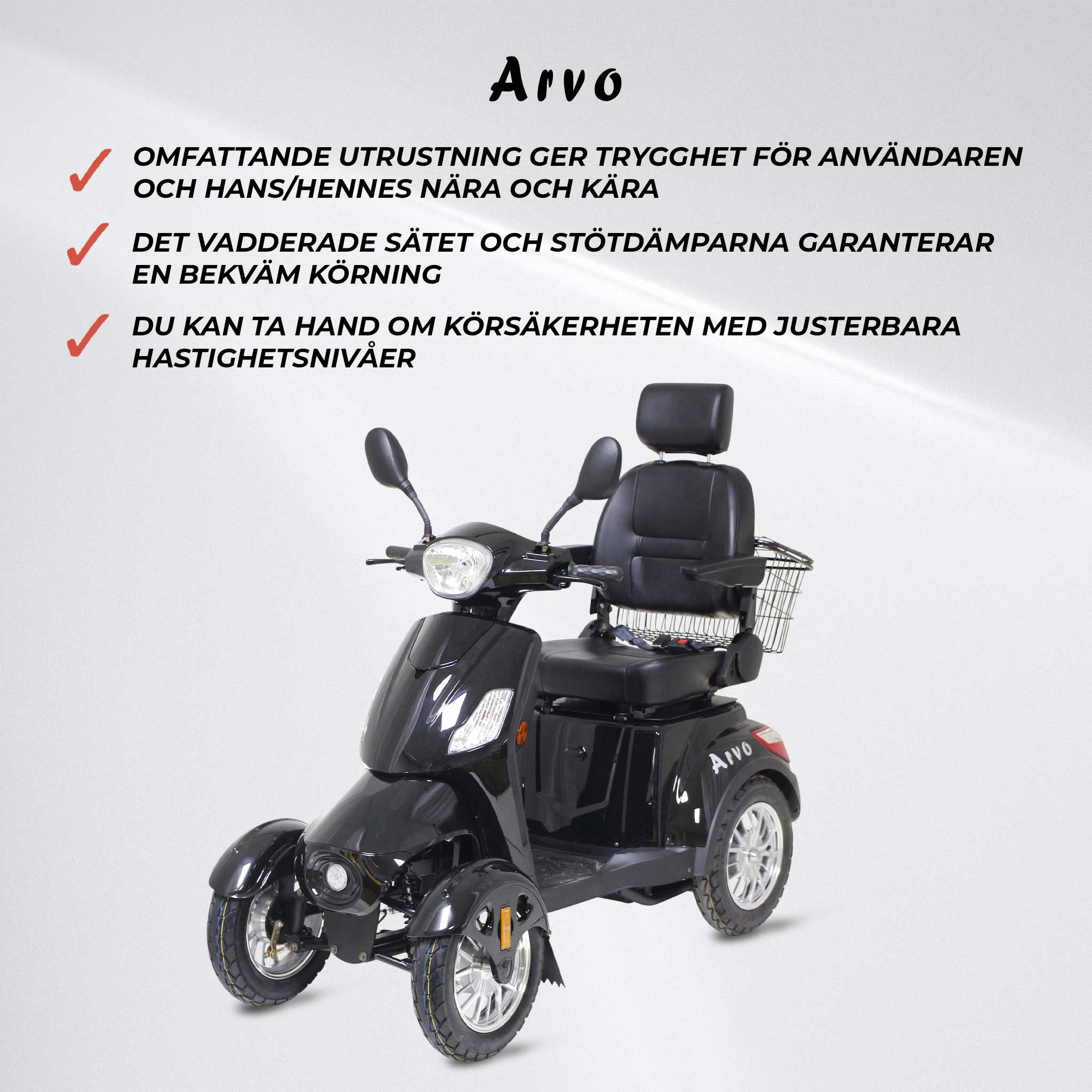 Arvo Promenadscooter P400 Svart