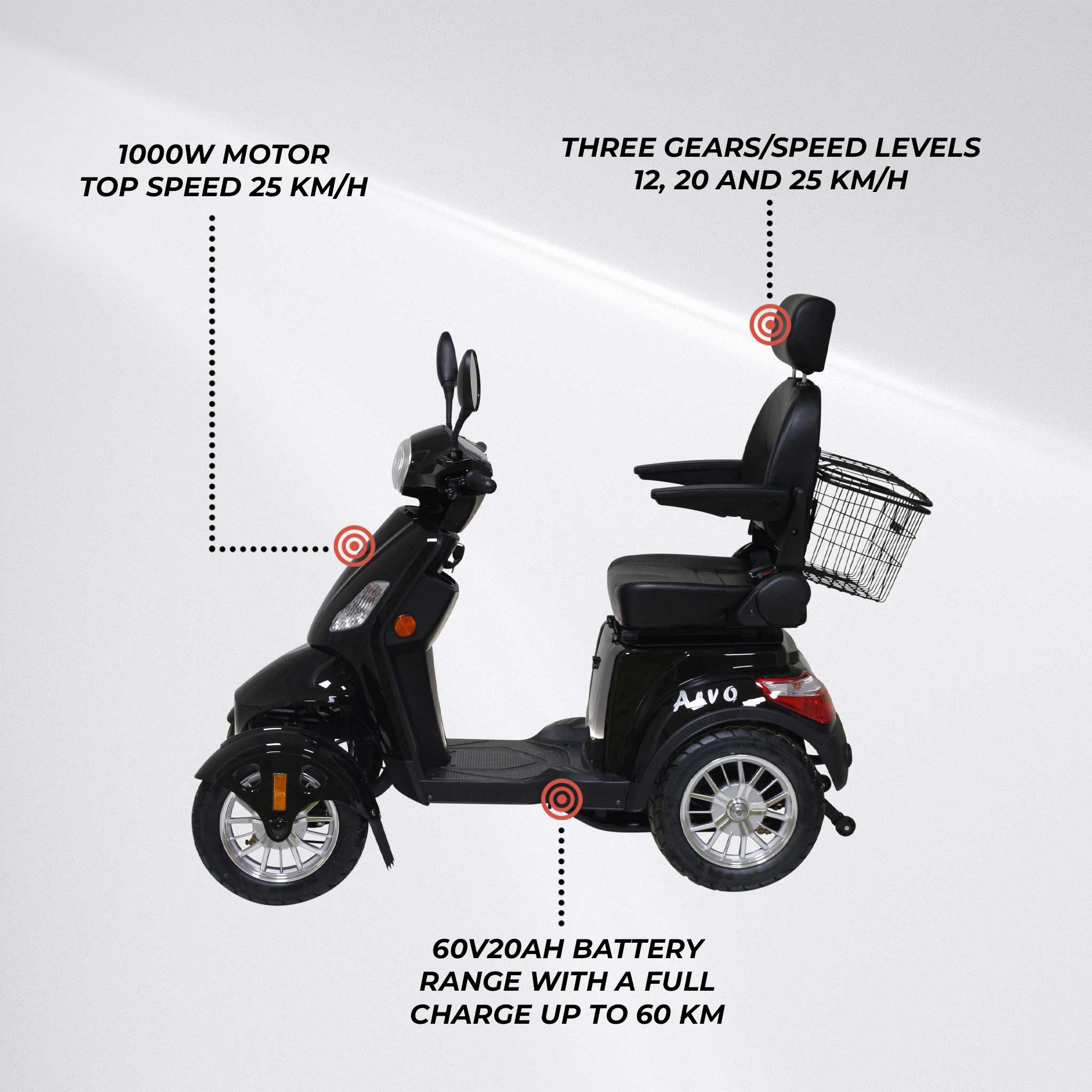 Arvo Mobility Scooter P400 Black
