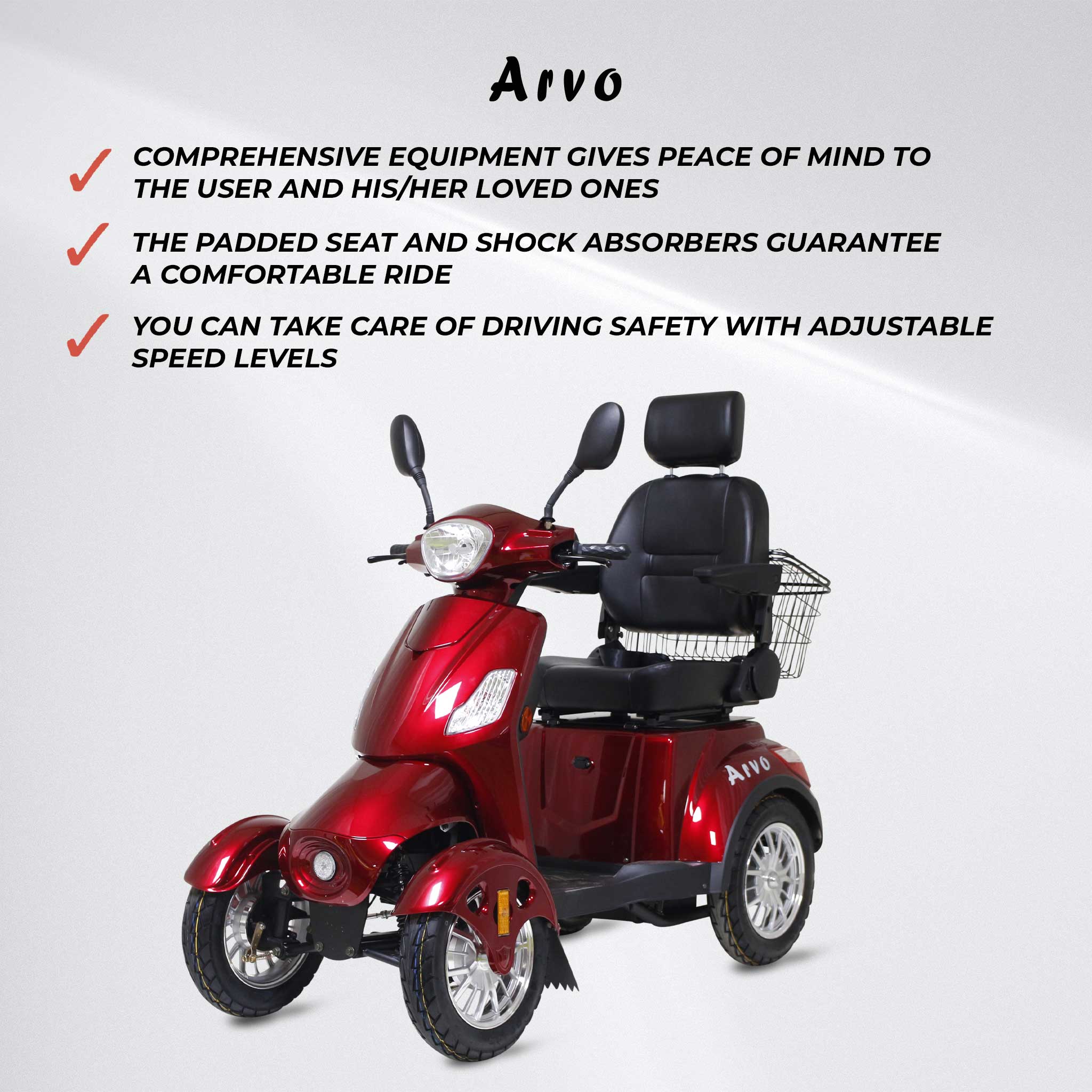 Arvo Mobility Scooter P400 Red