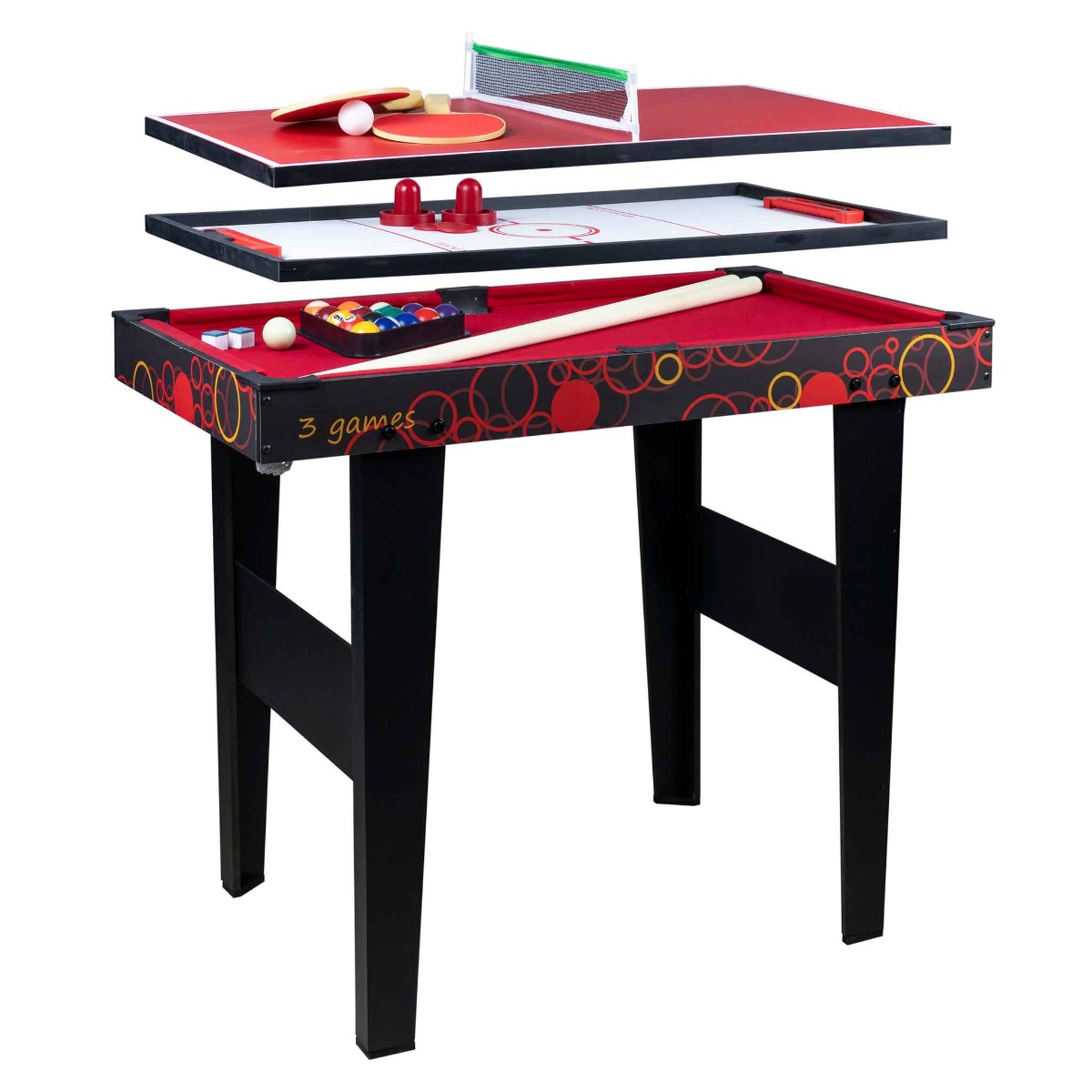 3-IN-1 Spelbord 91,5 x 50 x 73,5 cm