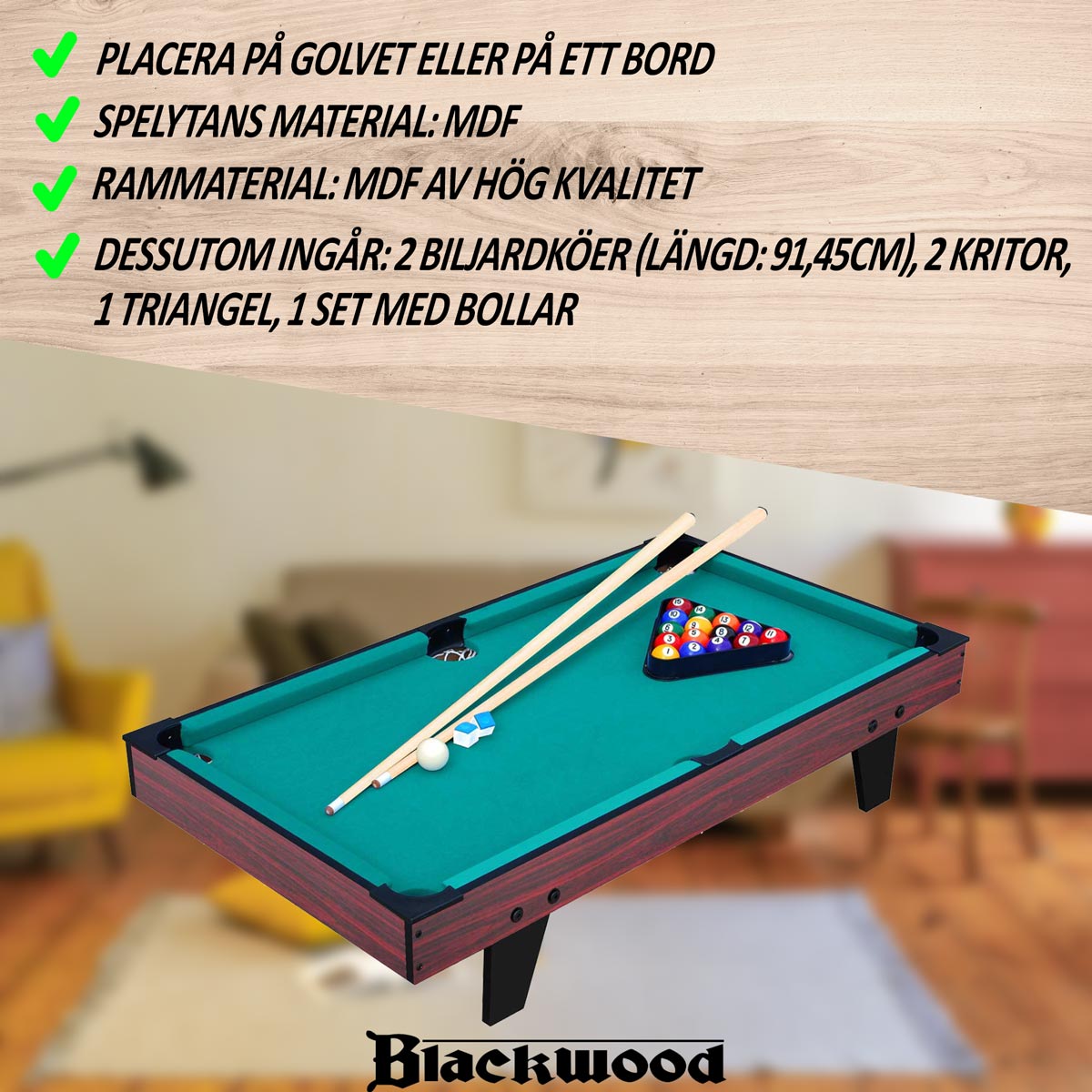 Biljardbord Blackwood Junior 3’
