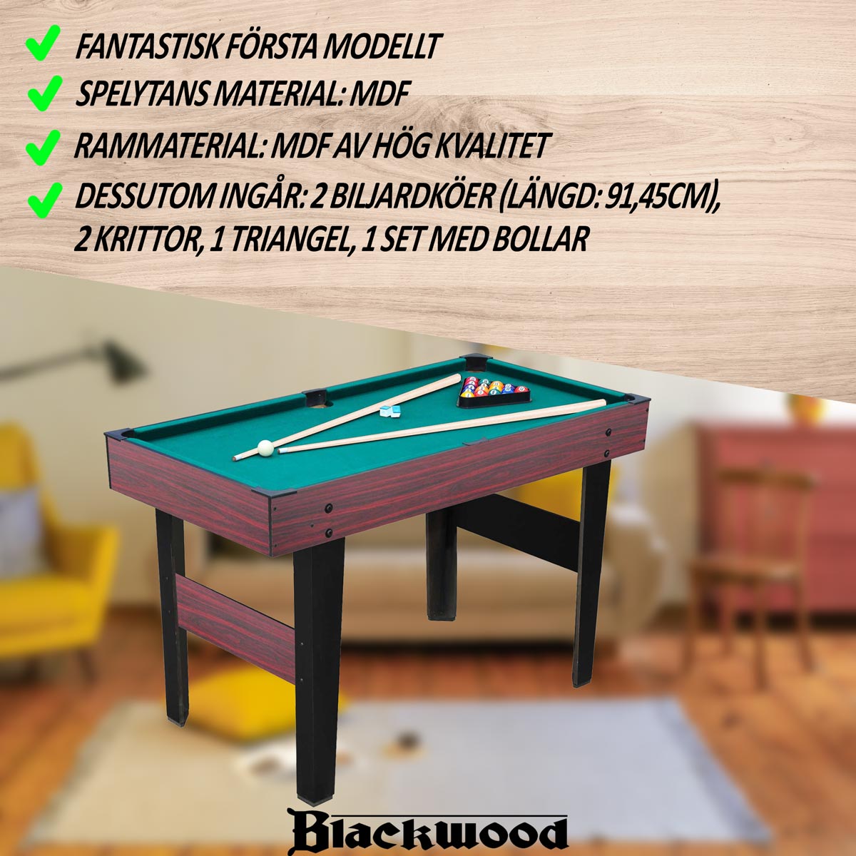 Biljardbord Blackwood Junior 4’