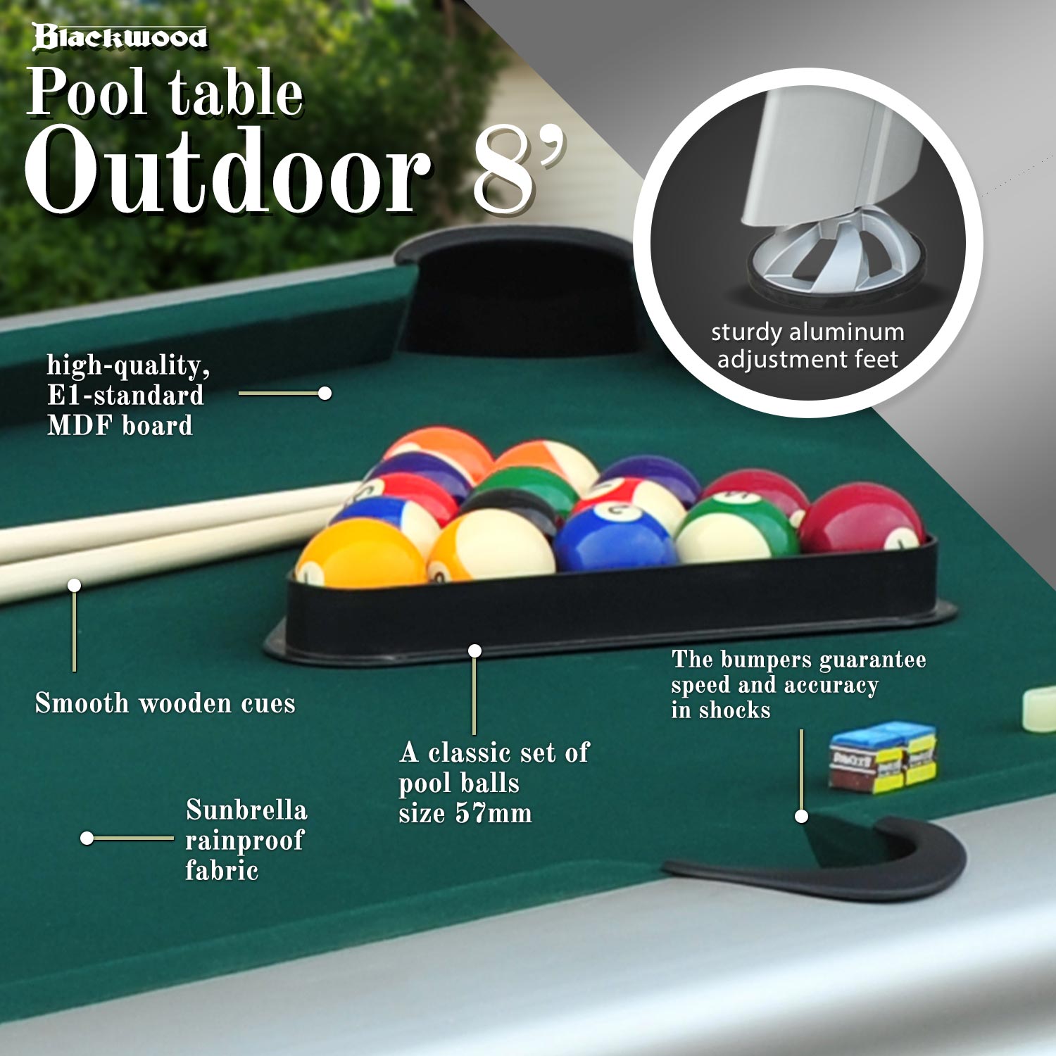 Blackwood Pool Table Outdoor 8’
