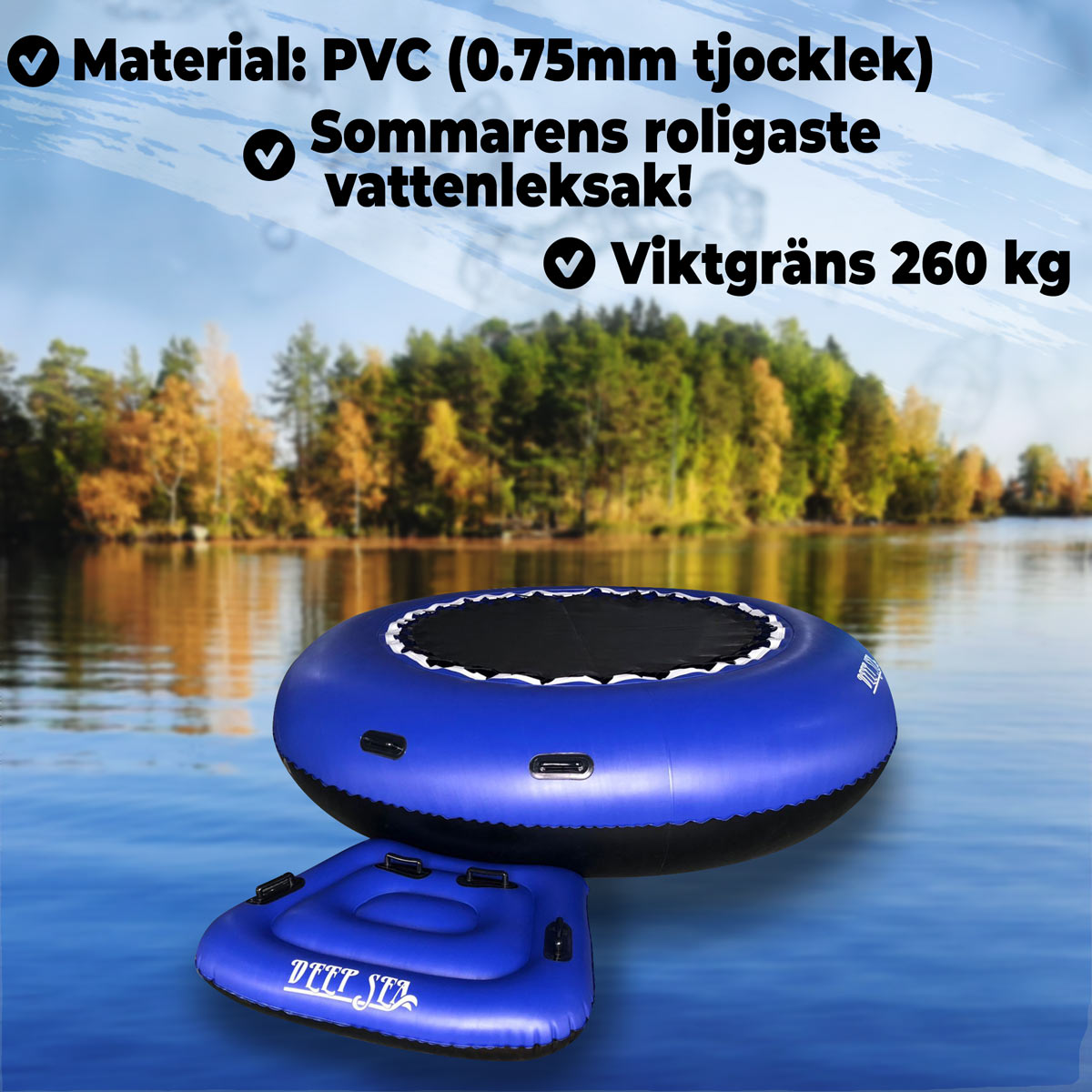 Deep Sea Vattenstudsmatta 3m med flytande plattform
