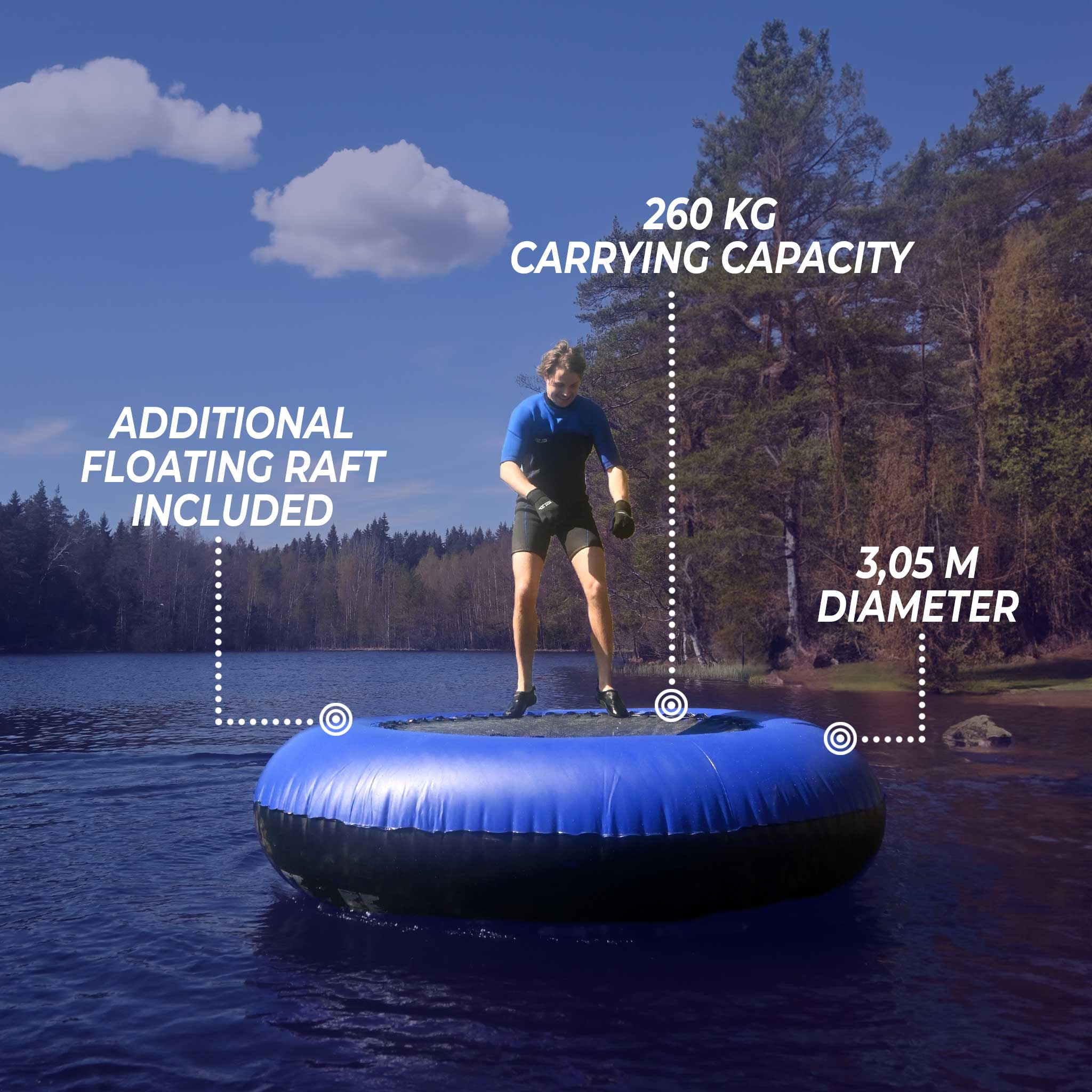 Deep Sea Water Trampoline 3M with Extra Raft