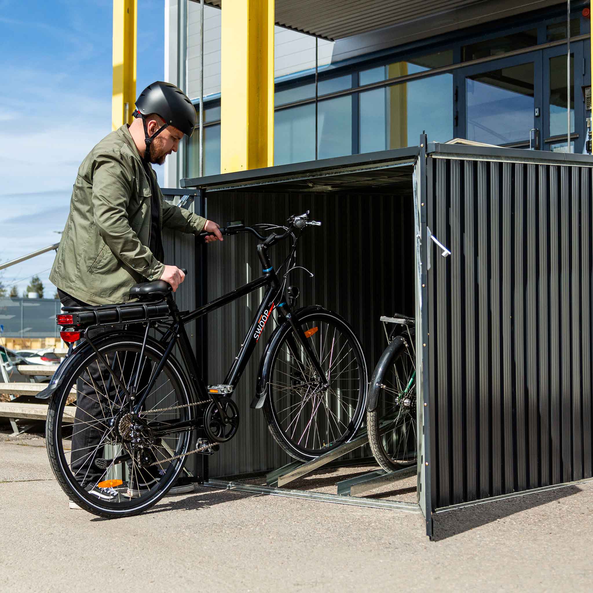 Fornorth Fietsenberging voor twee fietsen 142x198x157cm, donkergrijs