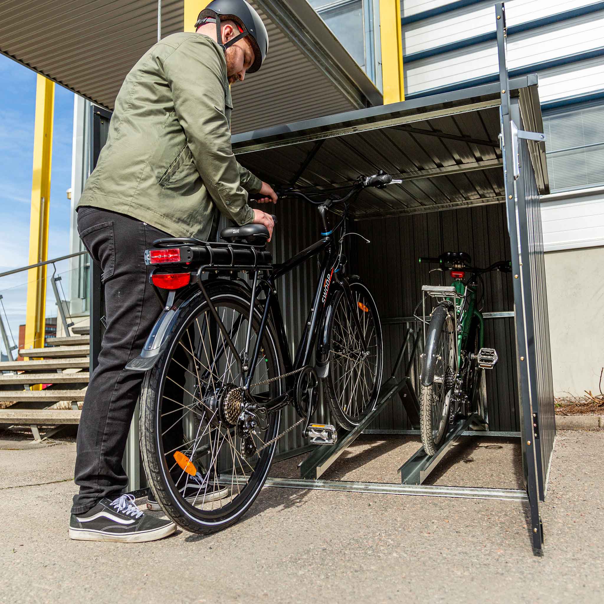 Fornorth Fietsenberging voor twee fietsen 142x198x157cm, donkergrijs