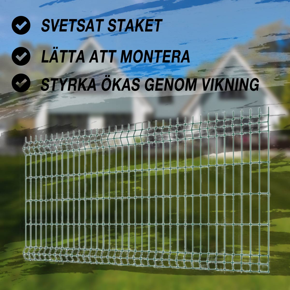 Fornorth staket 1230x2500mm, trådtjocklek 3.5mm, grön