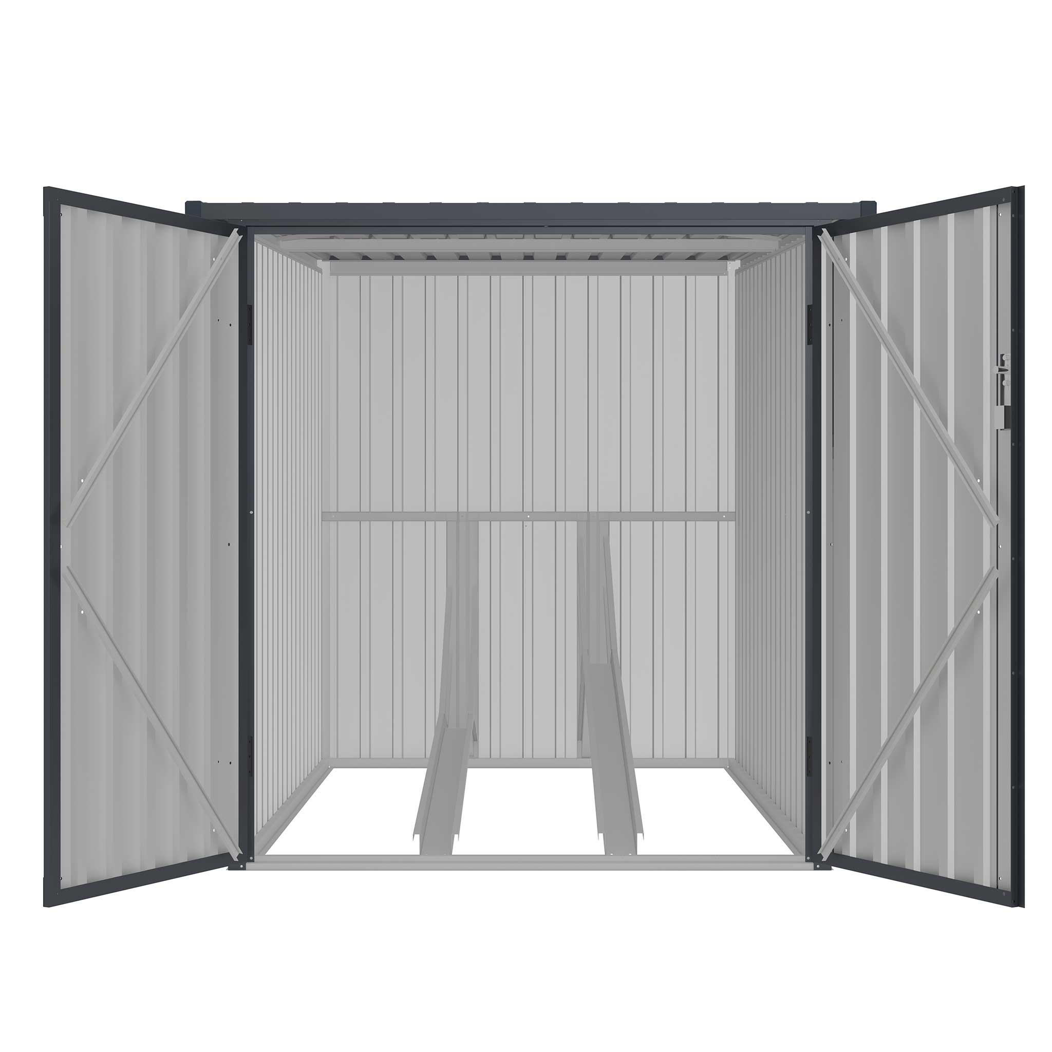 Fornorth Fietsenberging voor twee fietsen 142x198x157cm, donkergrijs