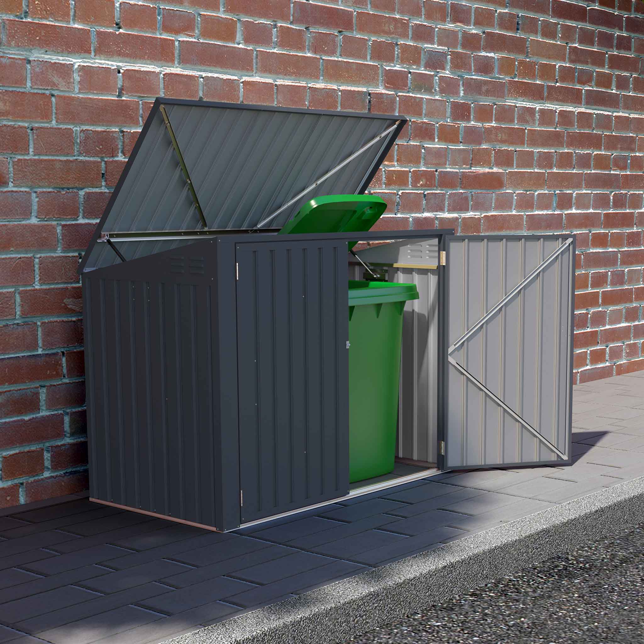 Fornorth Bin Shelter 173x101x131cm, Dark grey