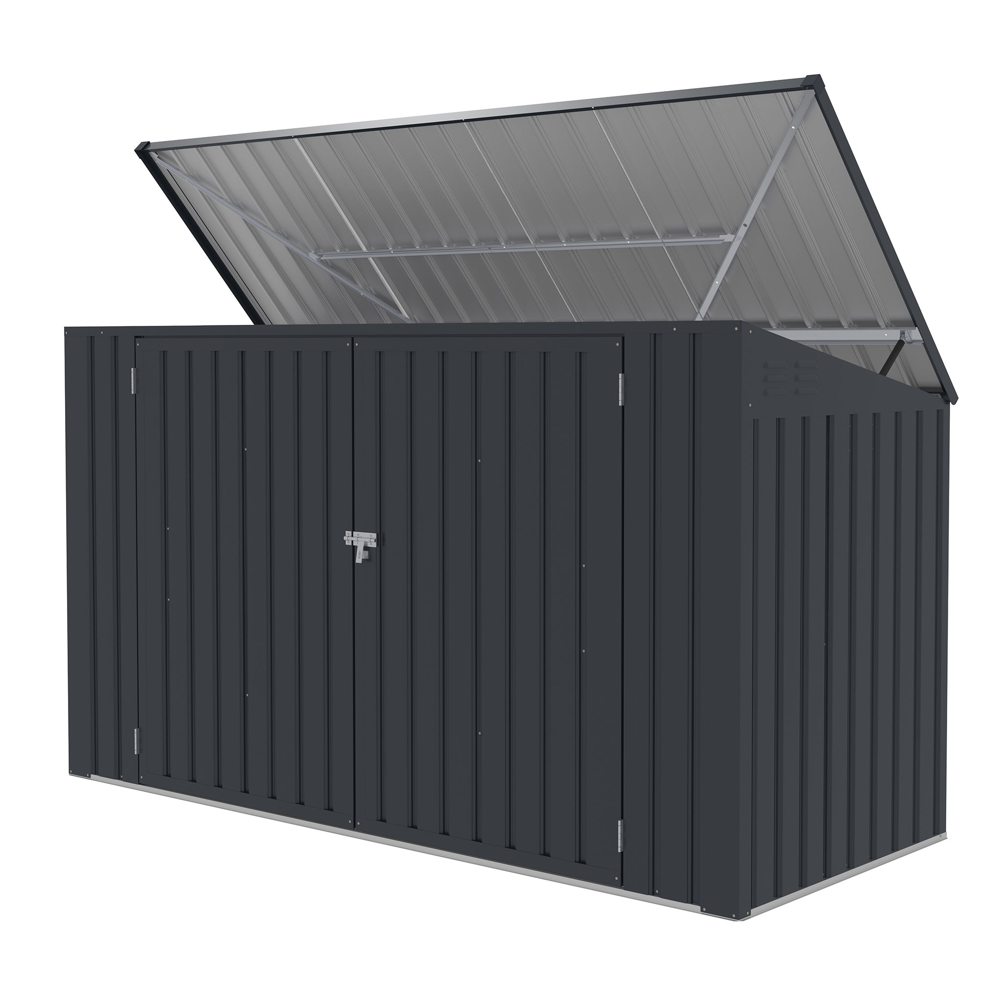 Fornorth Abri poubelle 237x101x131cm, gris foncé