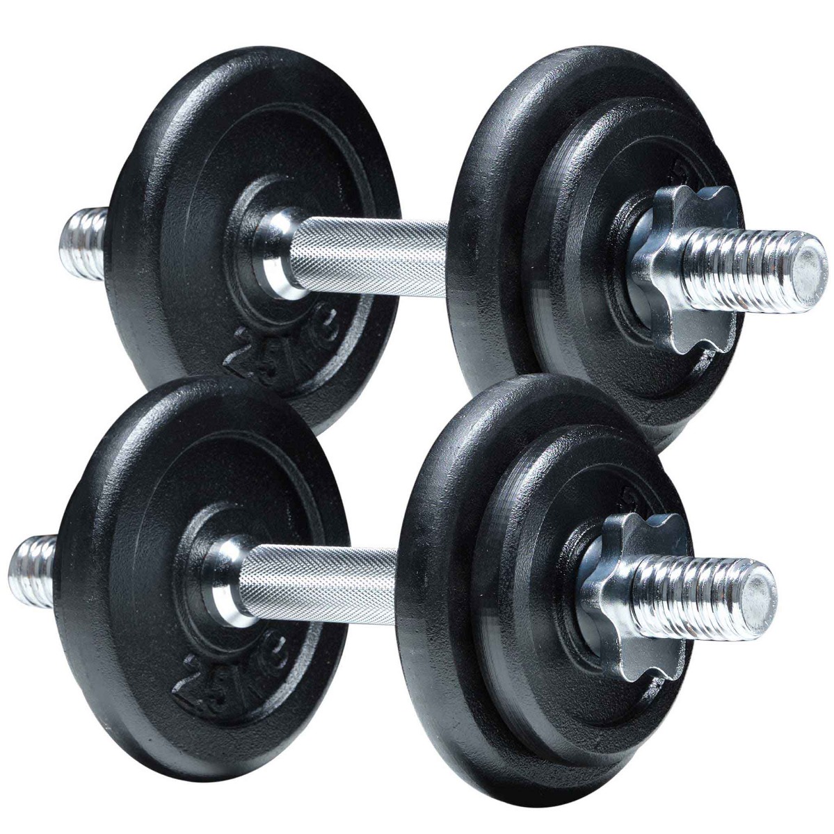 Fit'n Shape Verstelbare Dumbbells 20kg, ijzeren platen