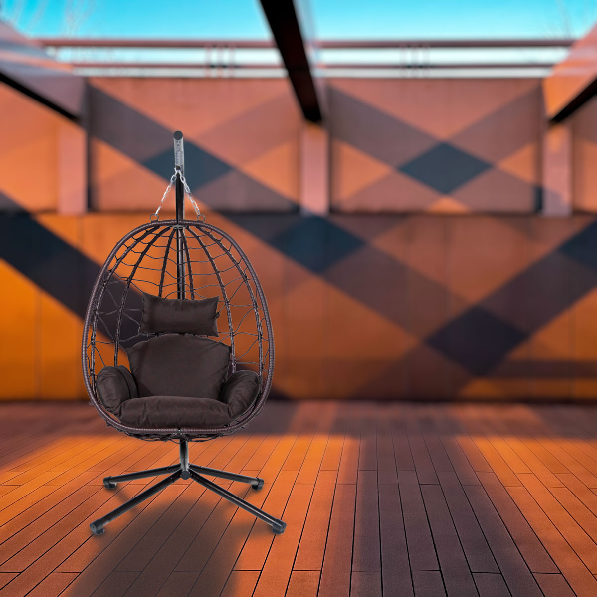 Lykke Hanging Egg Chair, brown