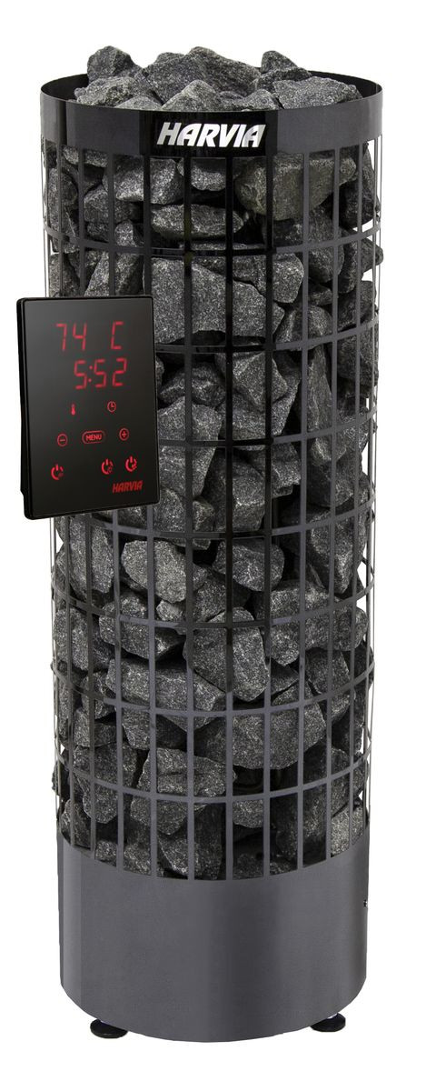Bastuaggregat Harvia Cilindro Xenio PC70XE Black Steel, 7kW, 6-10m³, separat styrpanel