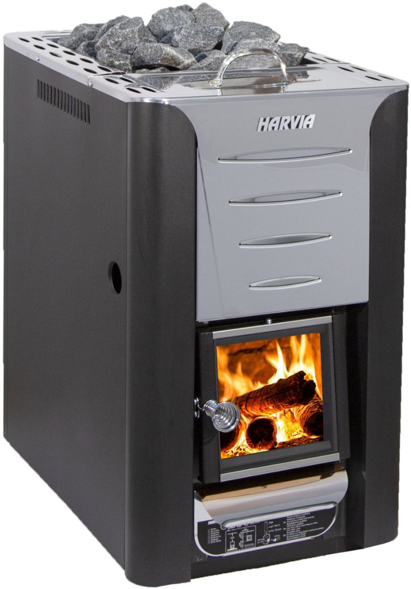 Harvia Saunaofen holz 20 Pro ES, 8-20m³, mit einem Wasserbehälter an der Vorderseite