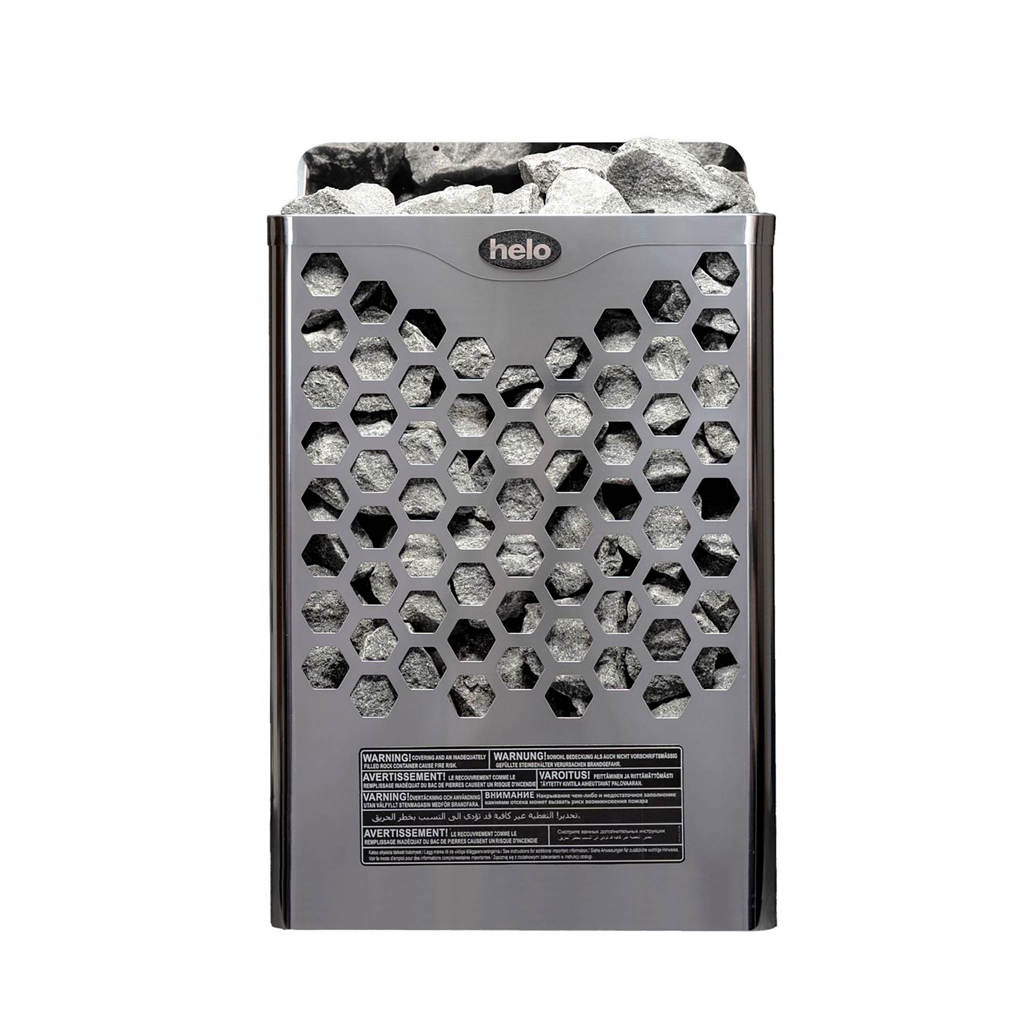 Helo Bastuaggregat Hanko 80 STJ, 8kW, 8-12m³, fast styrpanel, krom