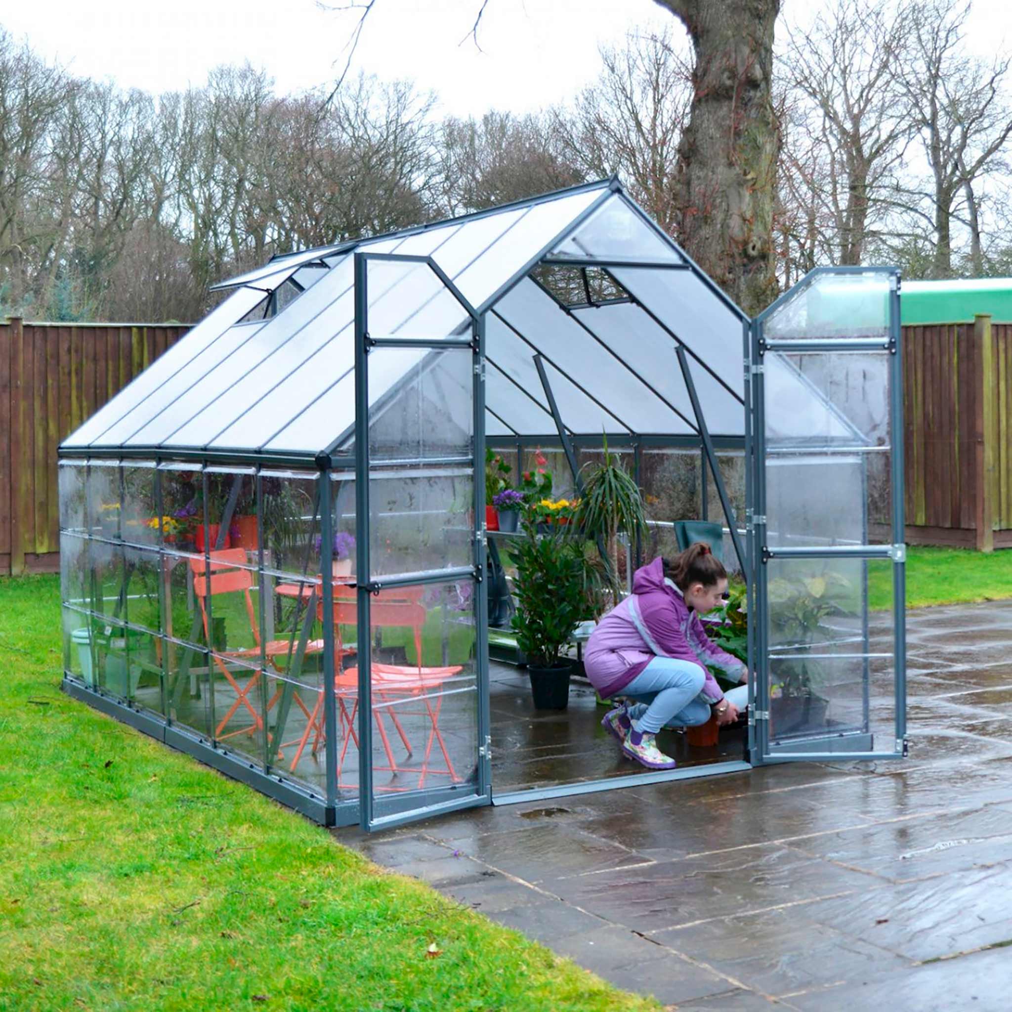 Palram-Canopia Växthus Balance Hybrid, 8,9m², 8x12, silver