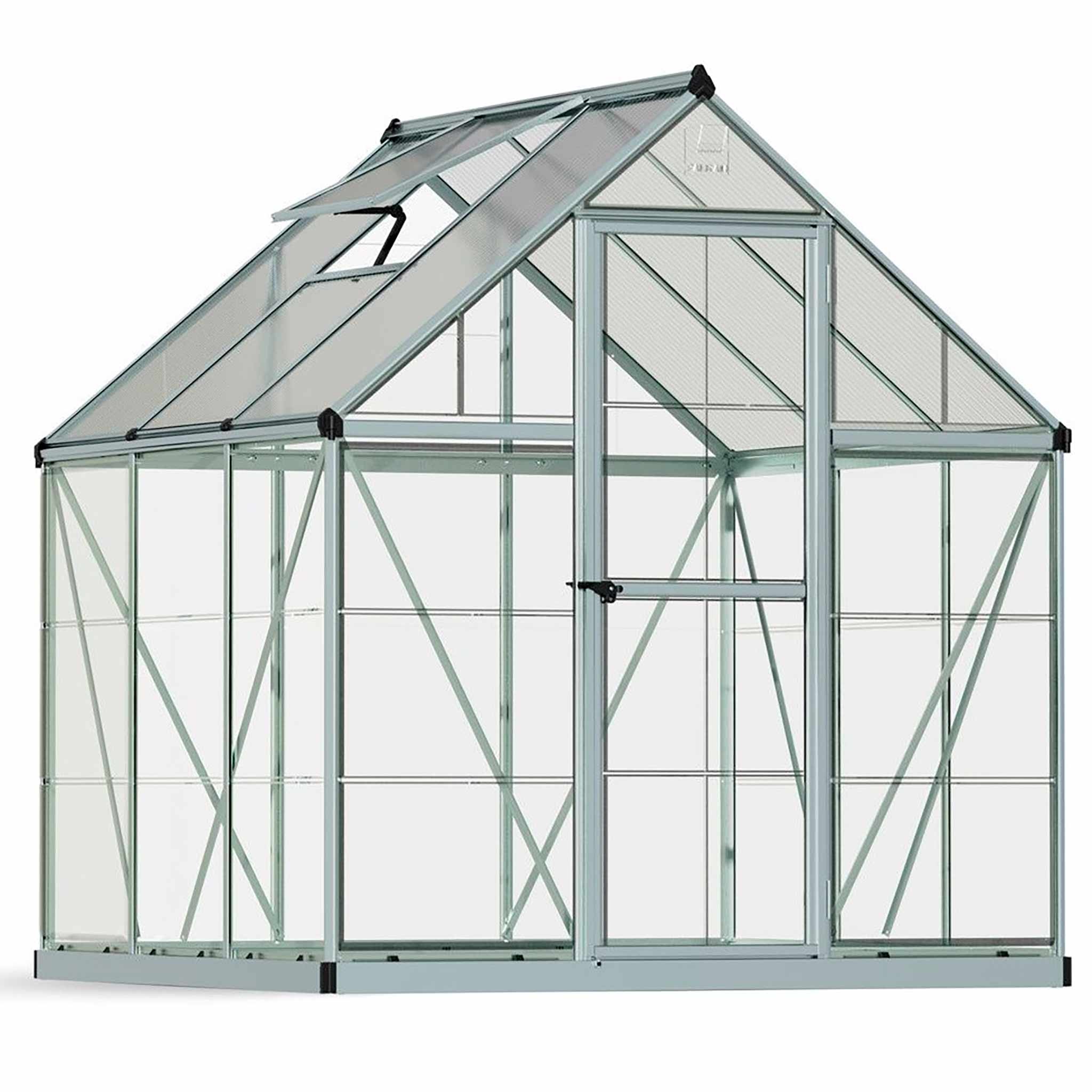Palram-Canopia Gewächshaus Hybrid, 3,4m², 6x6, silber