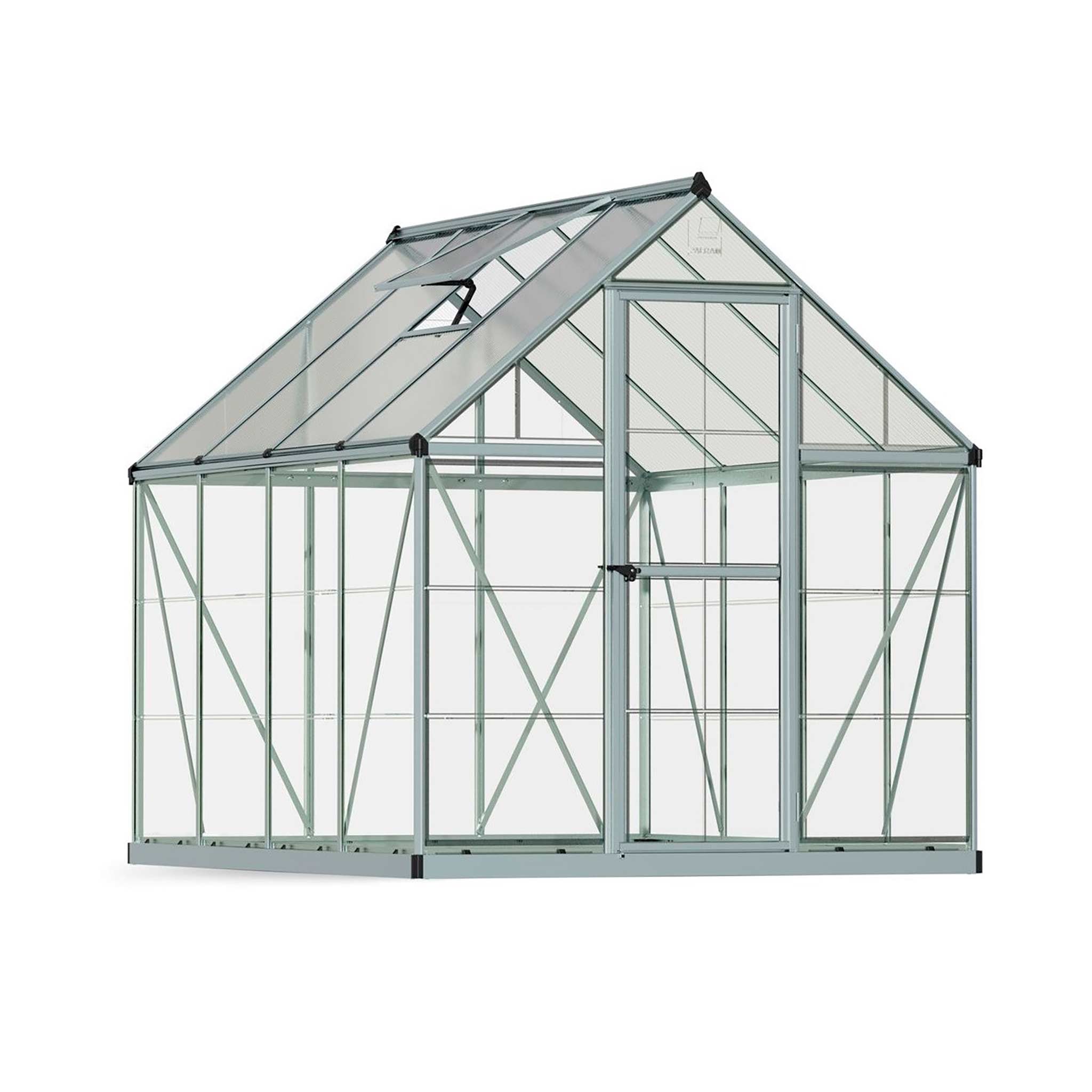 Palram-Canopia Gewächshaus Hybrid, 4,6m², 6x8, silber
