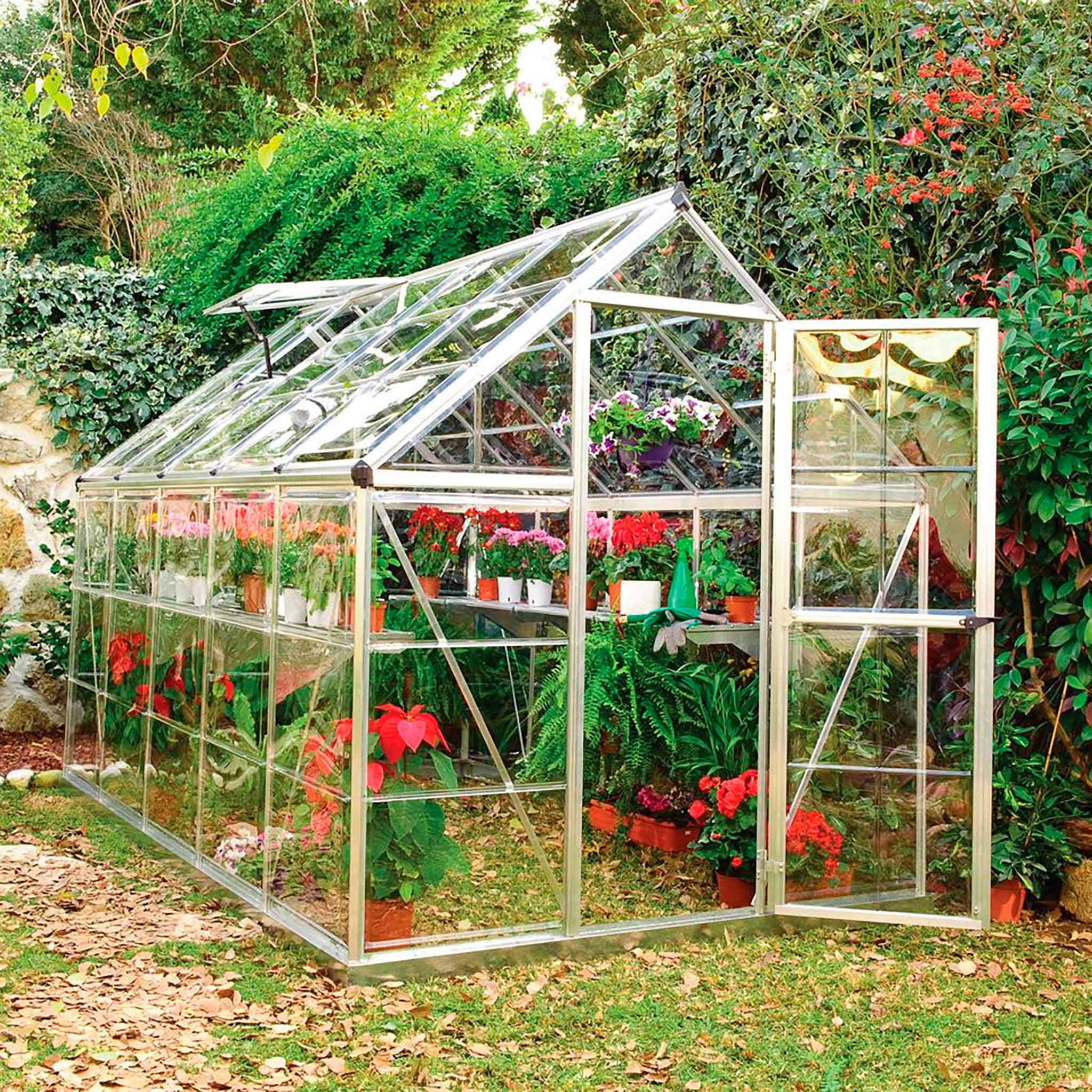 Palram-Canopia Växthus Harmony, 5,7m², 6x10, silver
