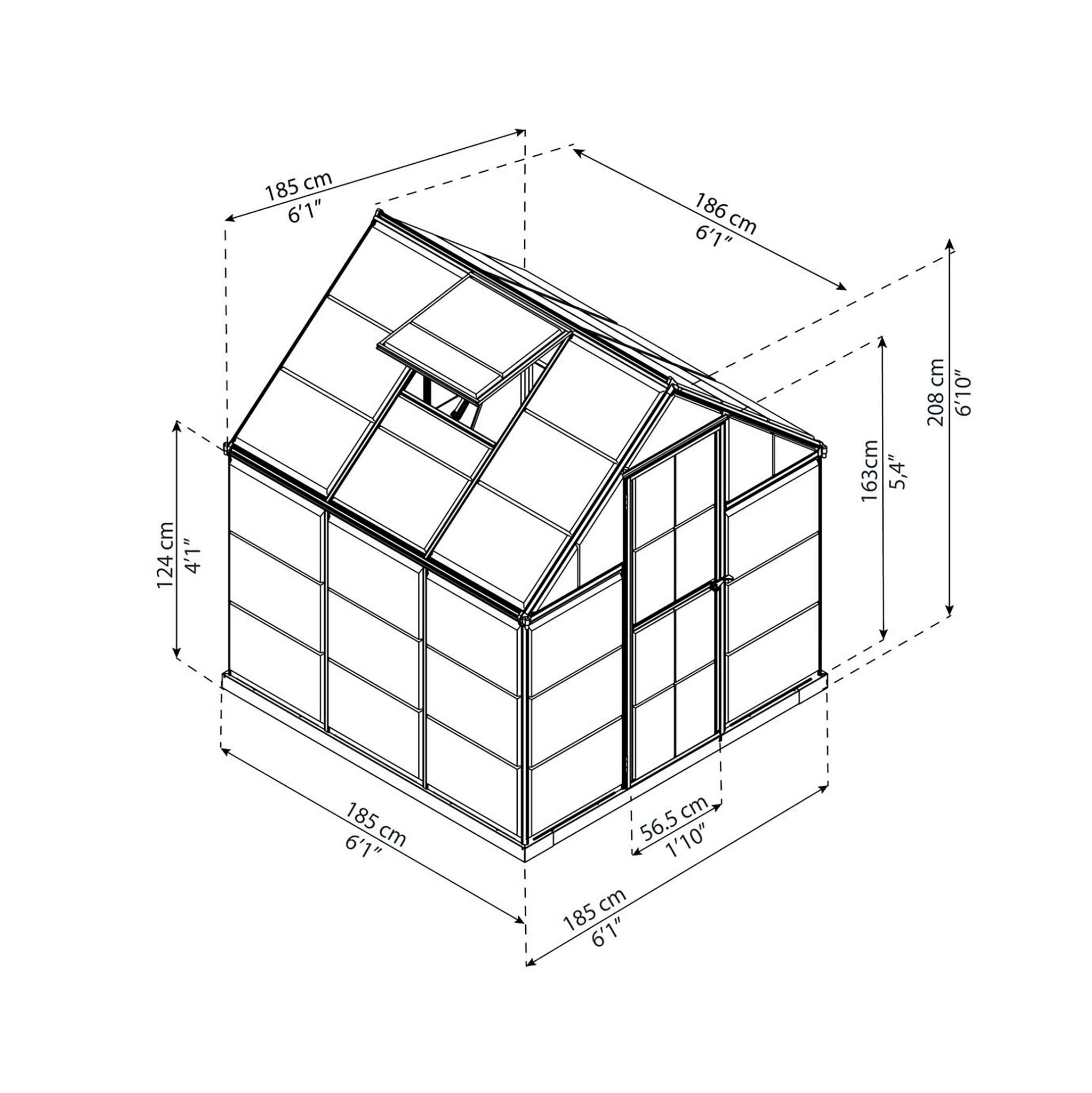 Palram-Canopia Greenhouse Harmony, 3,4m², 6x6, silver