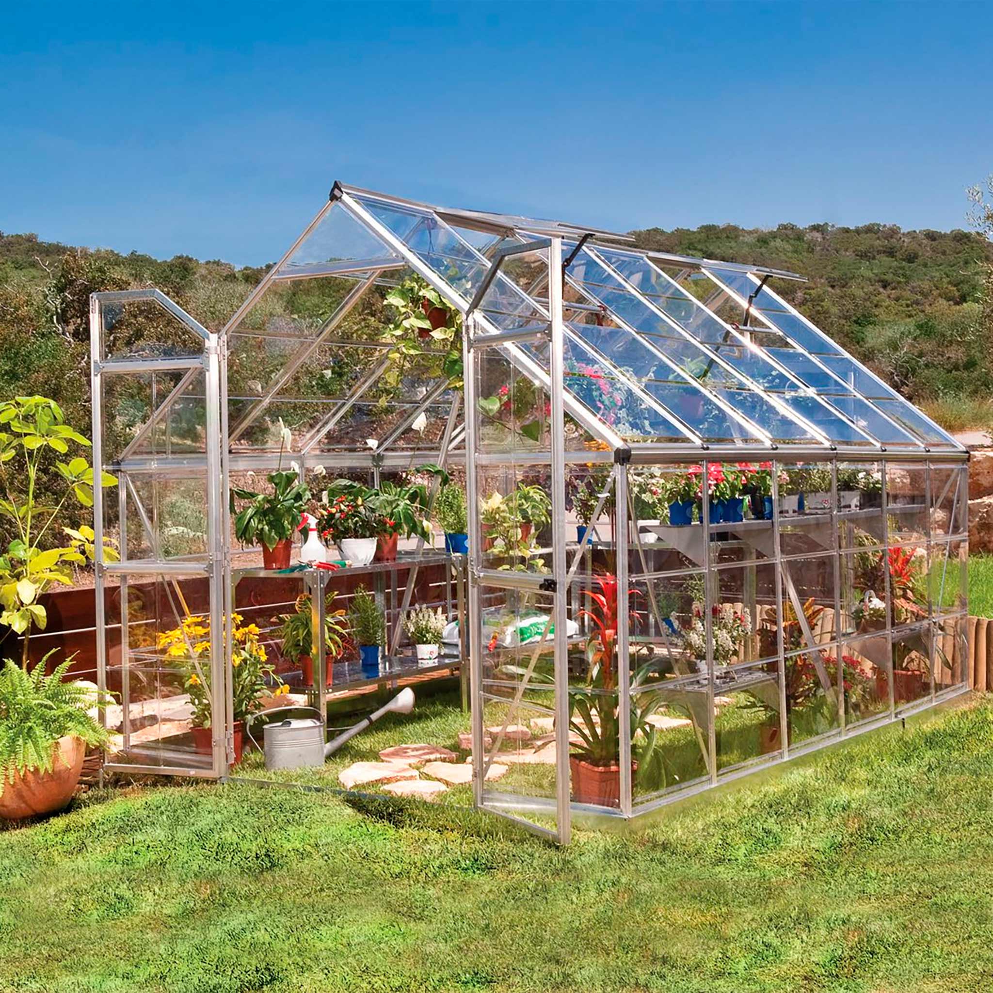 Palram-Canopia Szklarnia Ogrodowa Octave, 8,9m², 8x12, srebrna