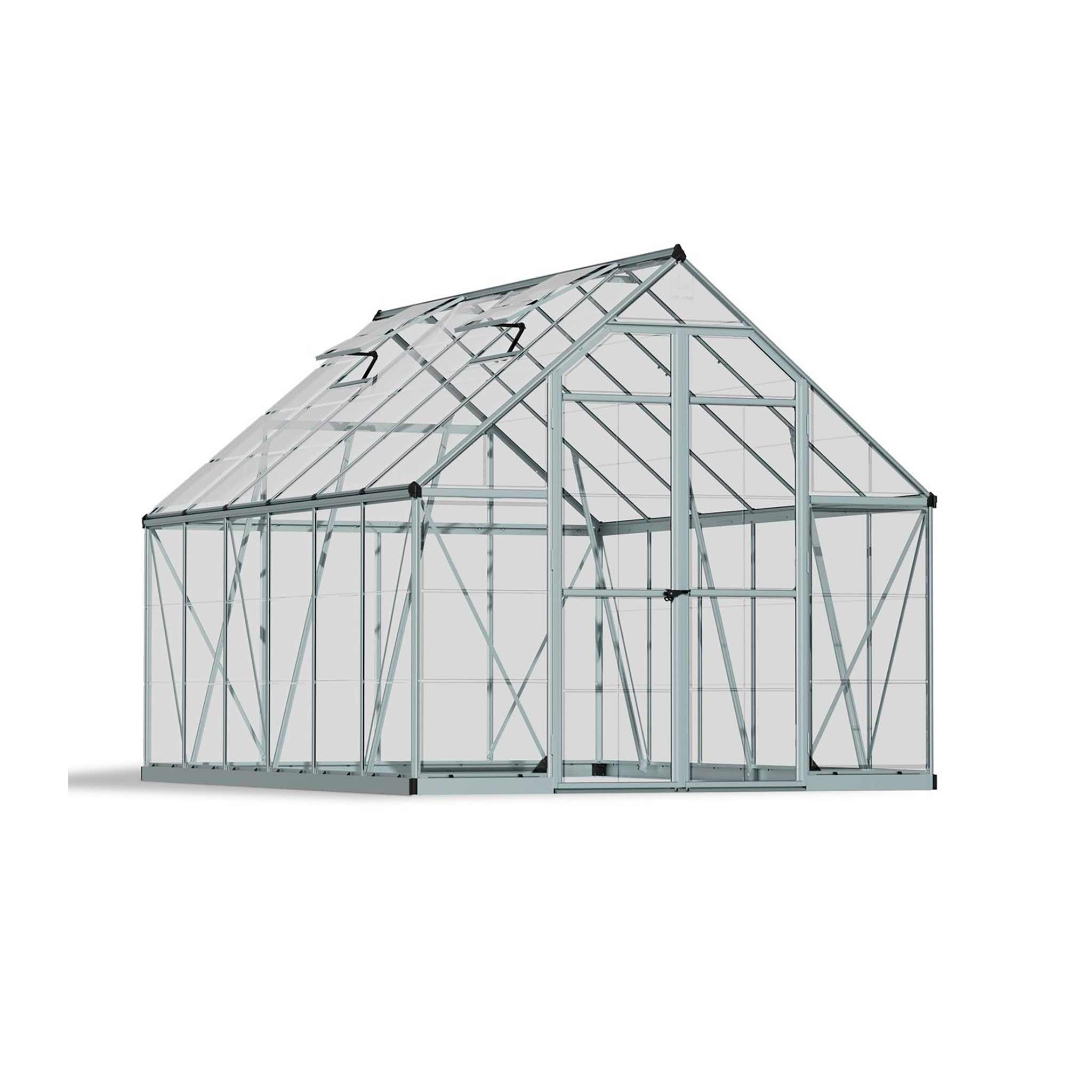 Palram-Canopia Gewächshaus Octave, 8,9m², 8x12, silber