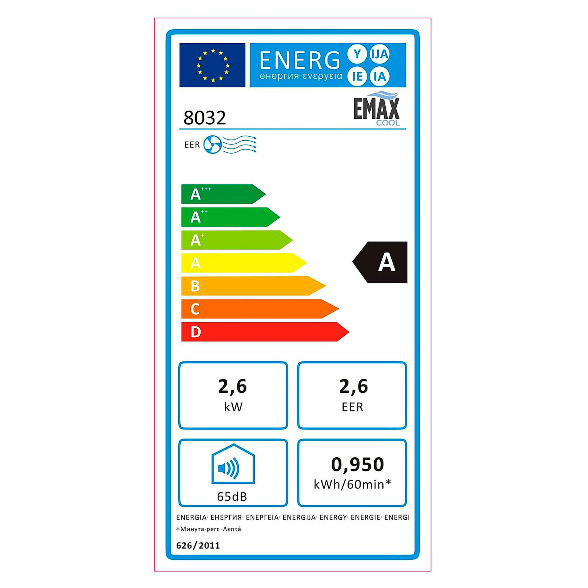 EMAX COOL Climatiseur Mobile 2600W, 9000BTU