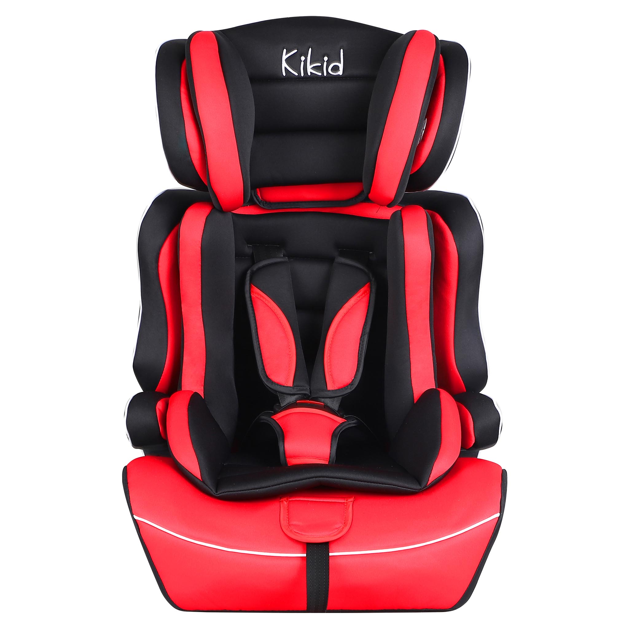 Kikid Bilbarnstol Basic 76-150cm R129, svart röd